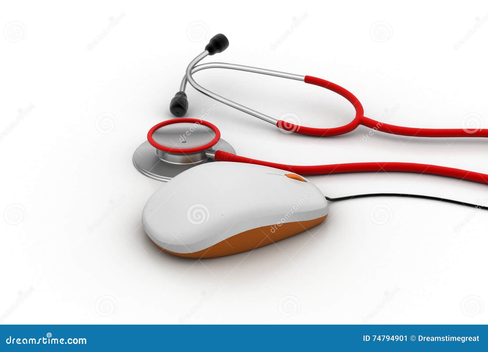 Computer Mouse with Stethoscope Stock Image Image of doctor, modern 74794901