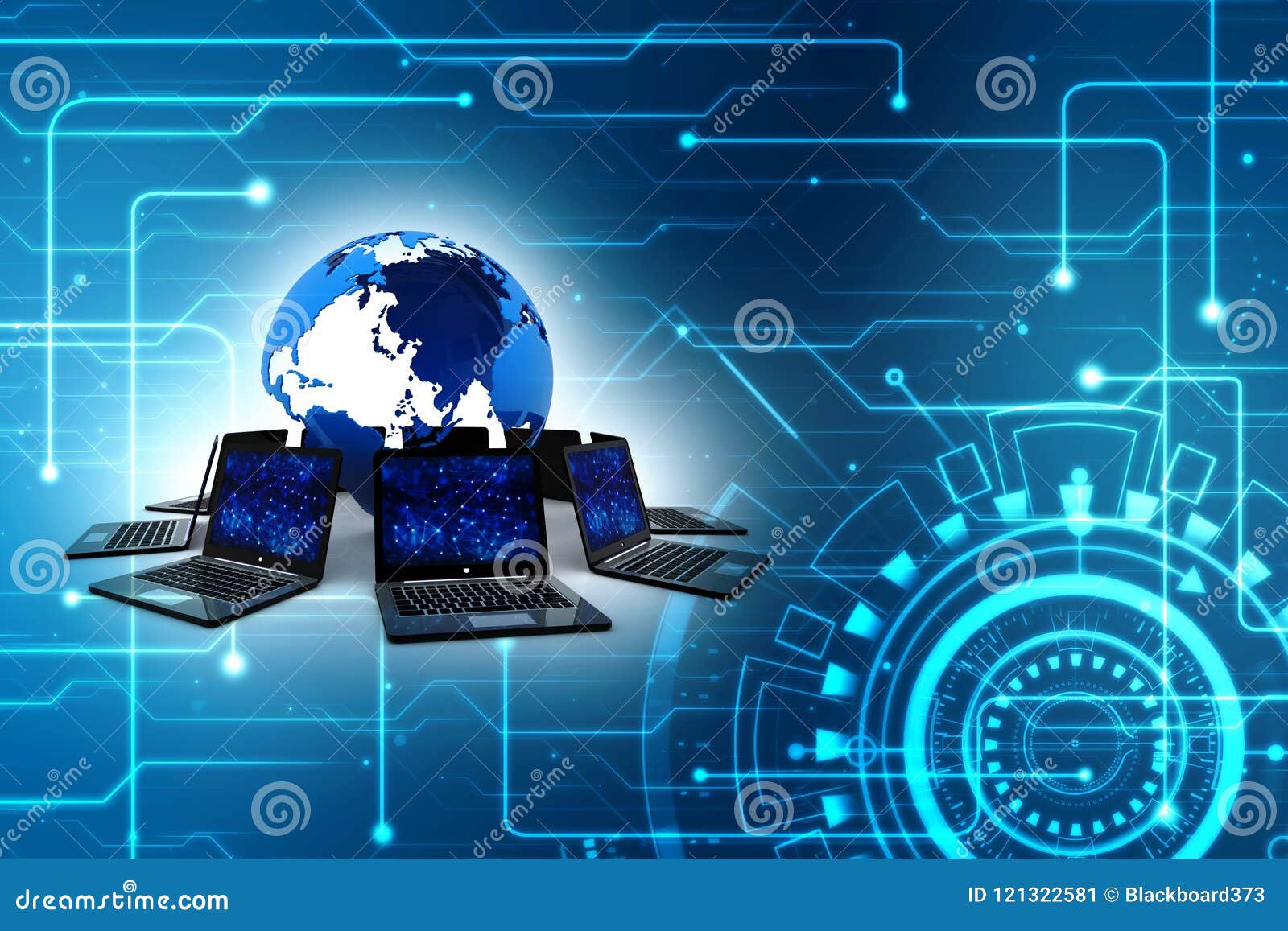 Computer Network, Internet Communication in Technology Background. 3d  Rendering Stock Image - Image of backdrop, domain: 121322581