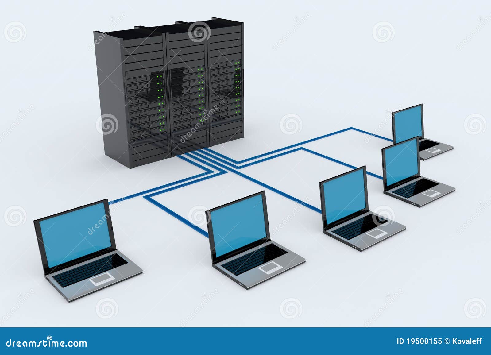 computer network with server