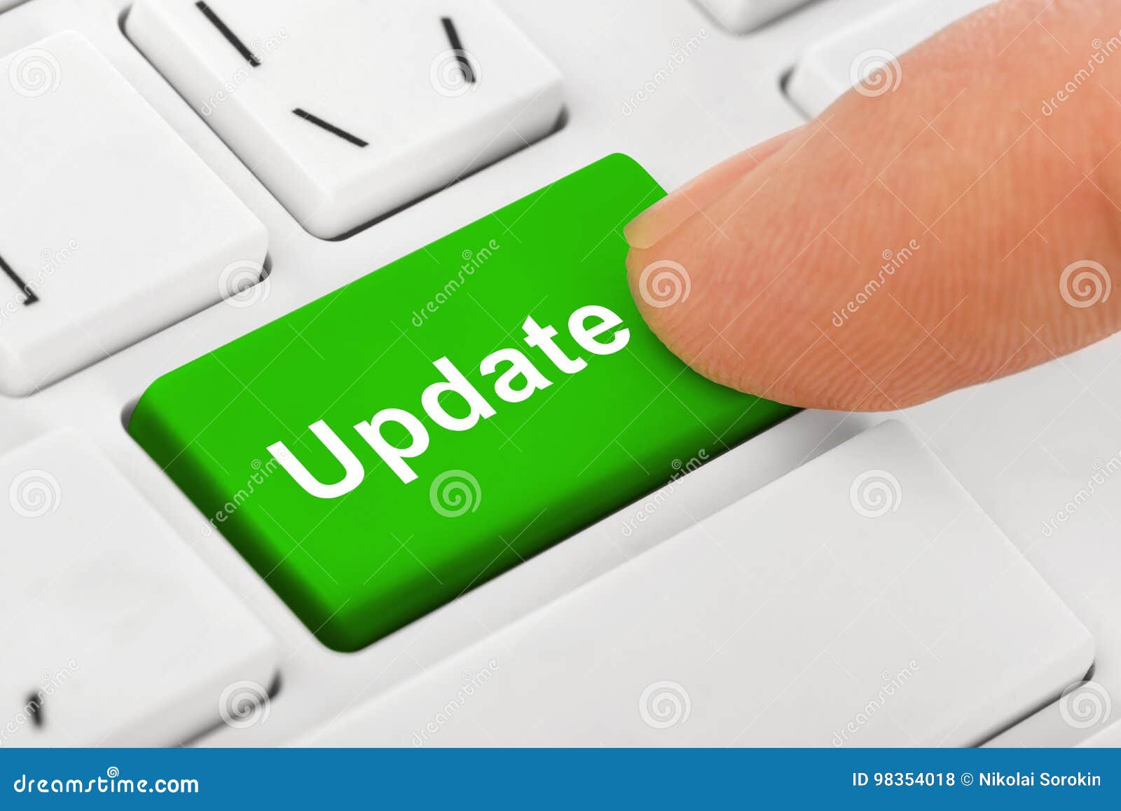 Computer Notebook Keyboard with Update Key Stock Photo Image of
