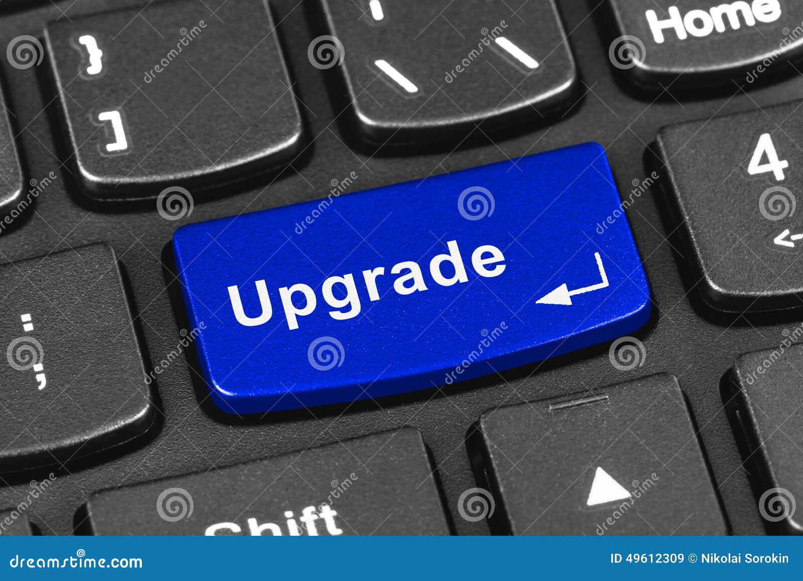 Computer notebook keyboard with upgrade key stock photo image 49612309