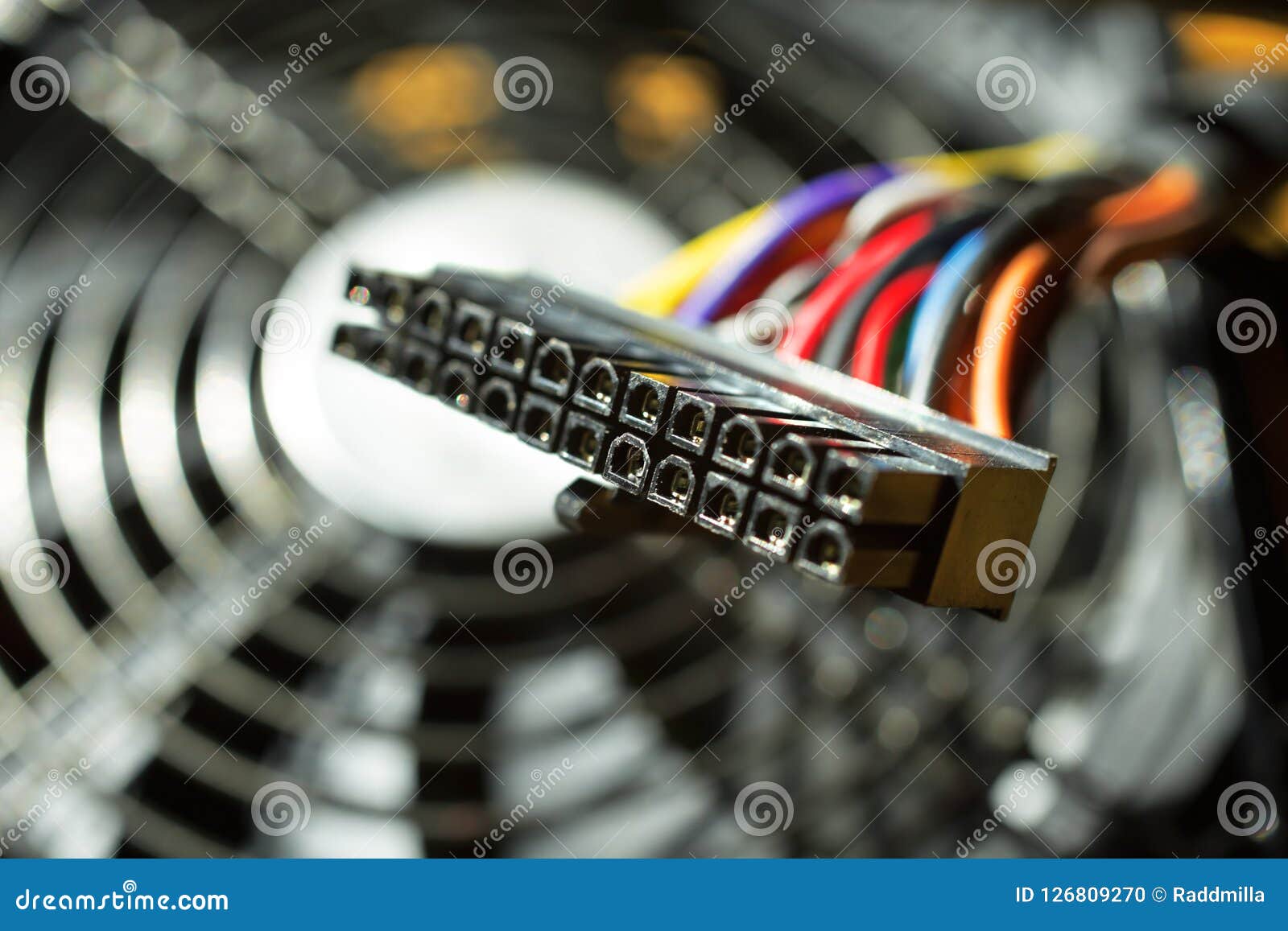 Computer Power Supply Cable. Stock Photo Image of component, computer