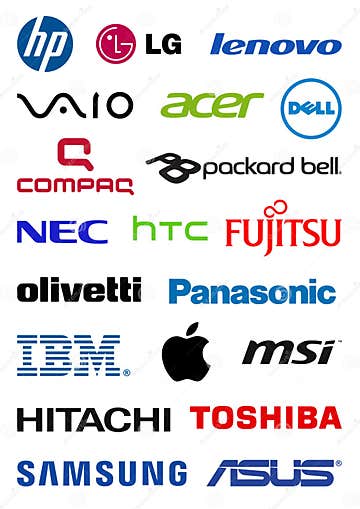 Computer producers logos editorial stock image. Illustration of acer ...