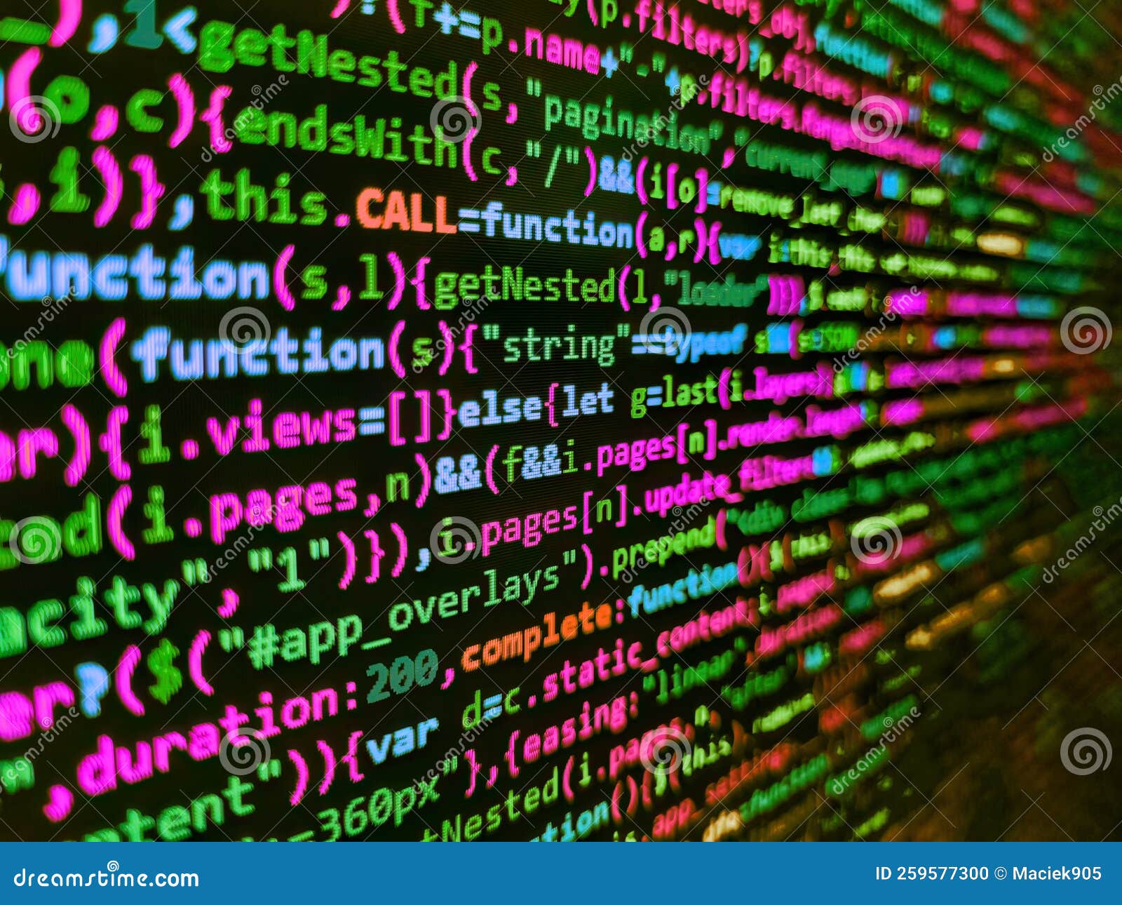 Computer Programming Source Code. Php Language and Coding Function ...