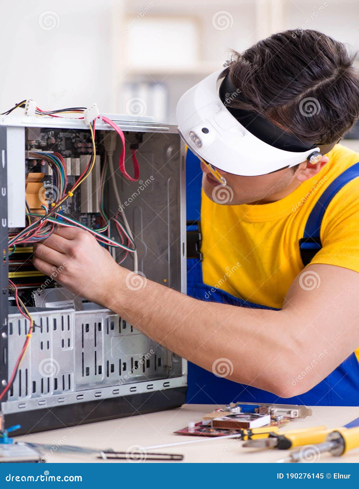 Computer Repair Technician Repairing Hardware Stock Image Image Of