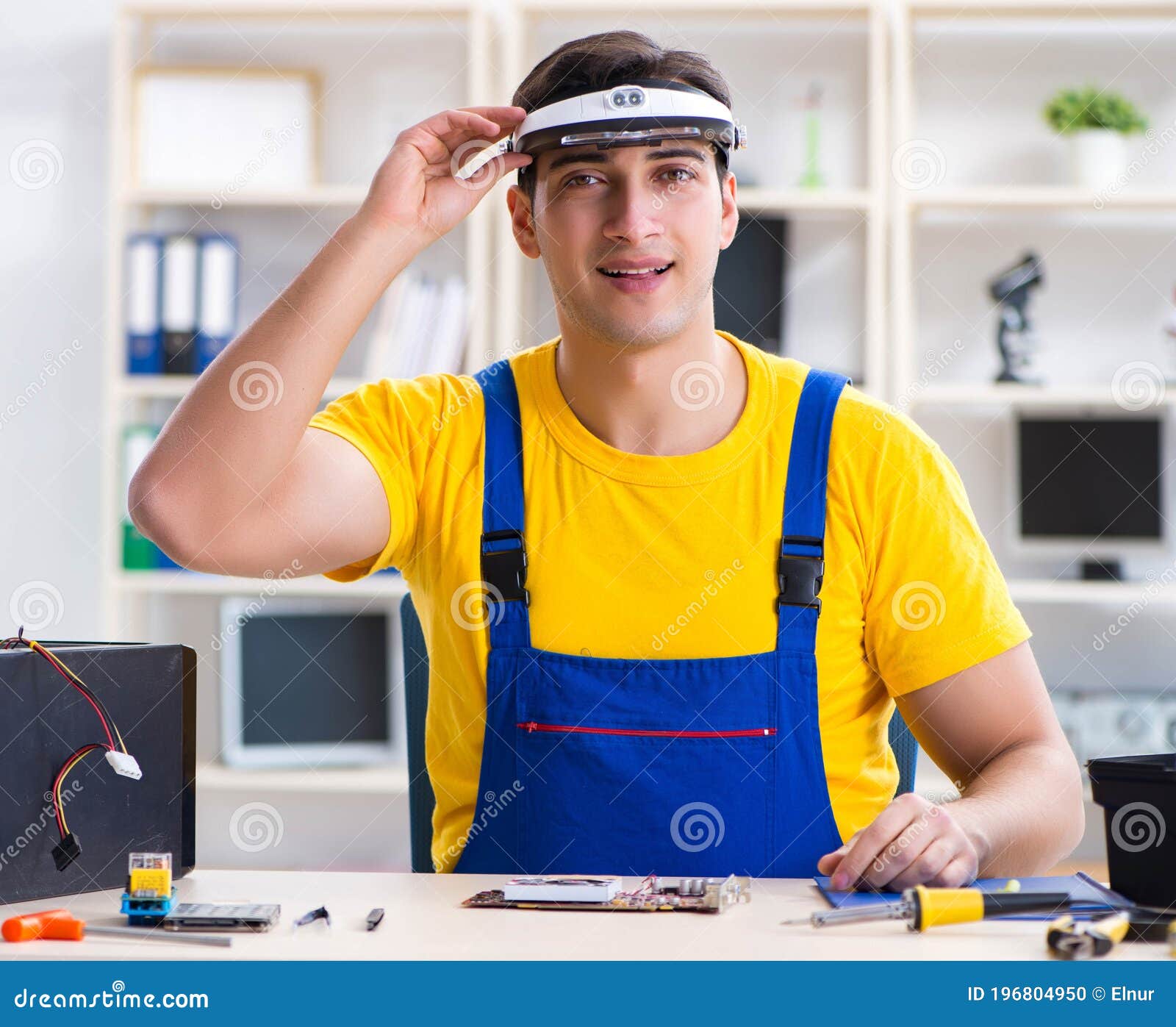Computer Repair Technician Repairing Hardware Stock Photo Image of