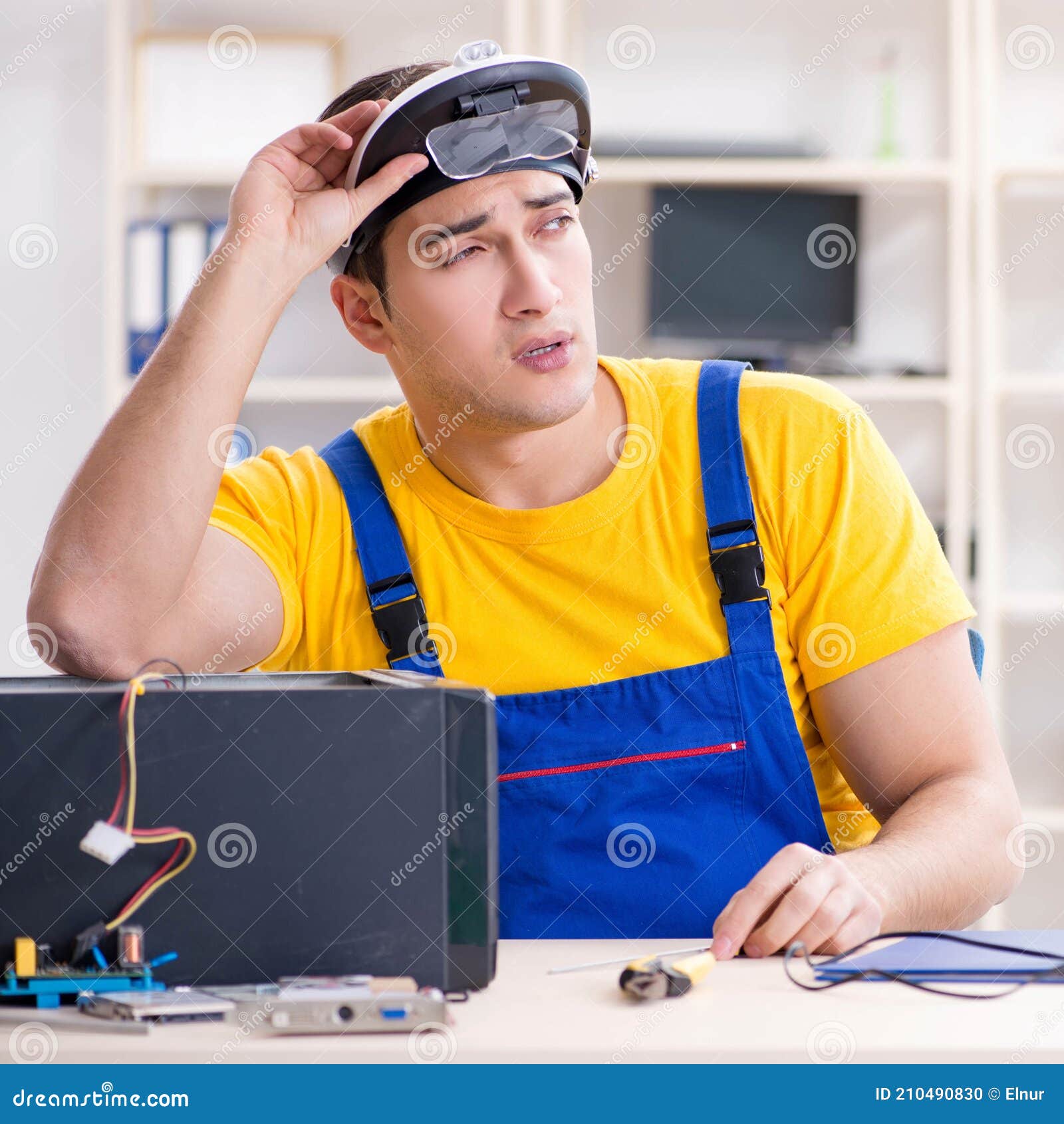 Computer Repair Technician Repairing Hardware Stock Photo Image of