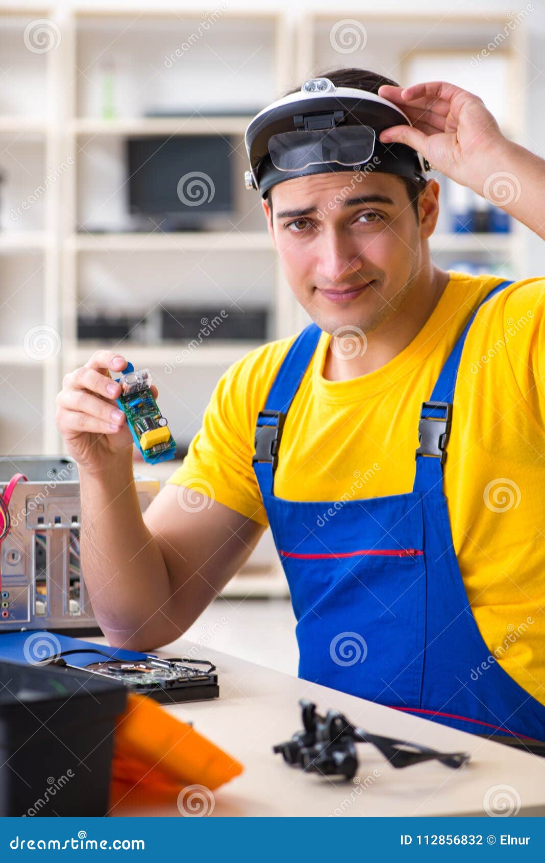 The Computer Repair Technician Repairing Hardware Stock Photo Image