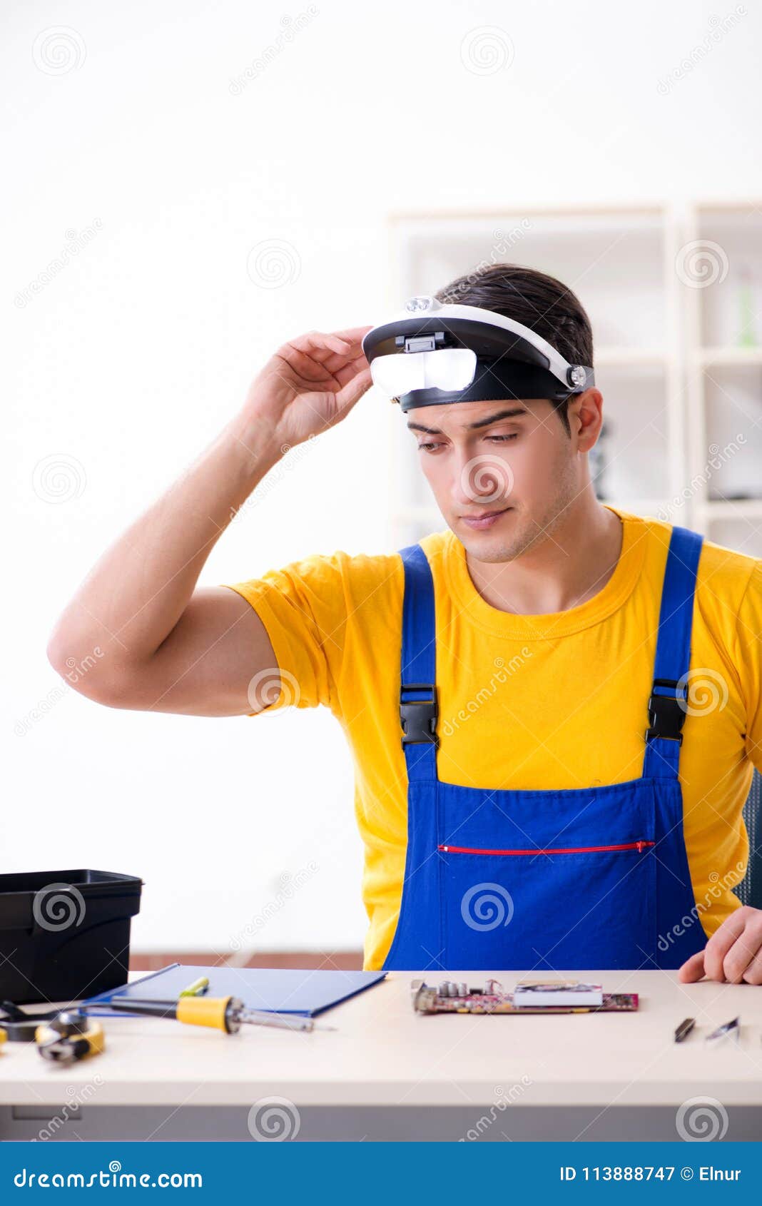 The Computer Repair Technician Repairing Hardware Stock Image Image