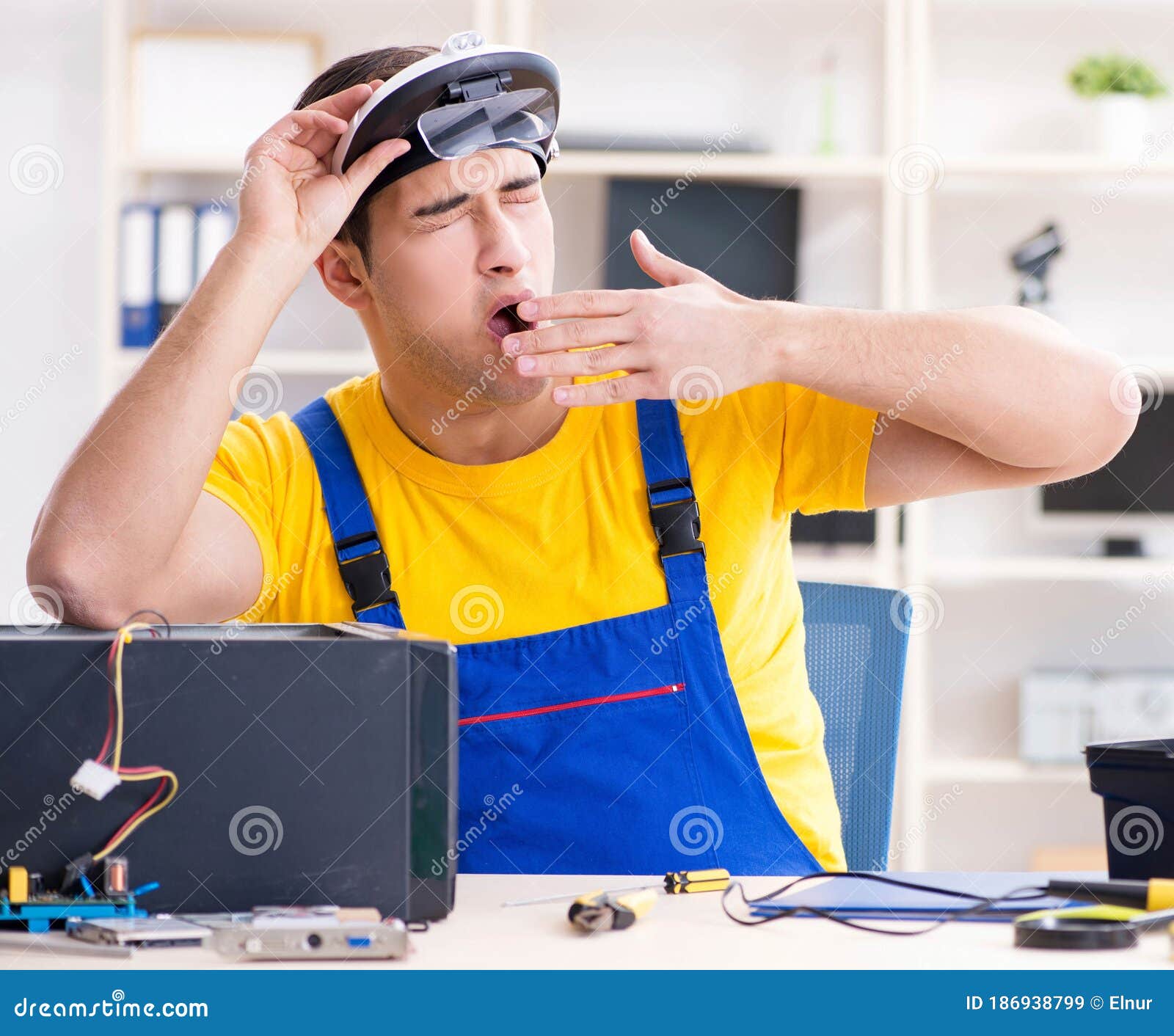 Computer Repair Technician Repairing Hardware Stock Image Image of