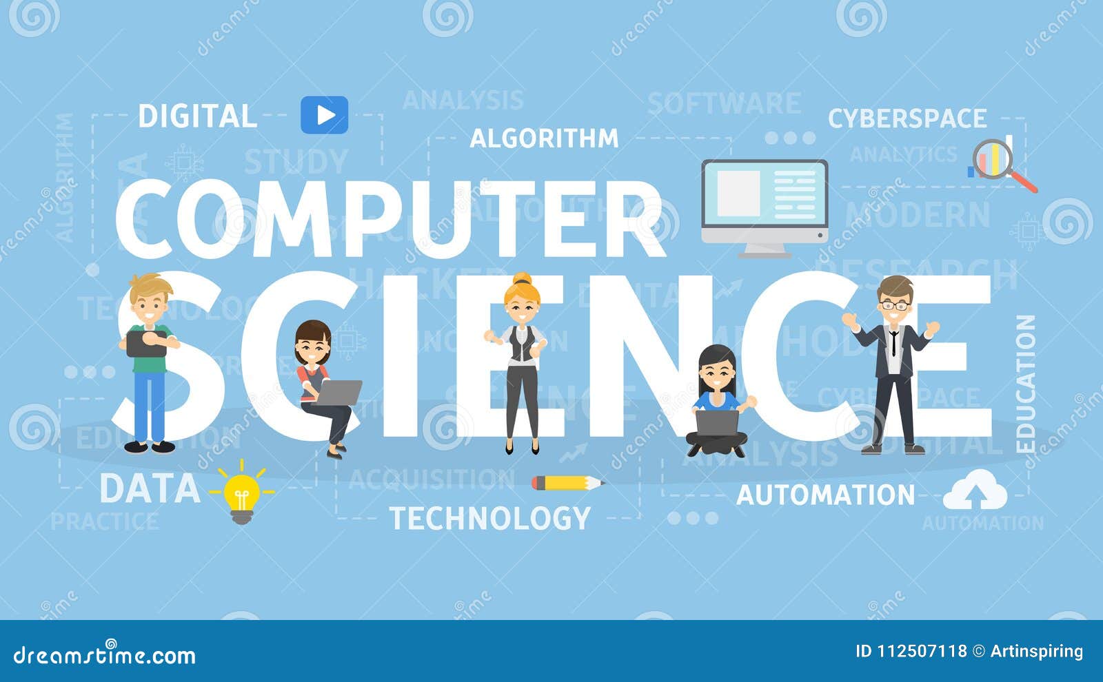 Computer science concept. stock vector. Illustration of internet ...