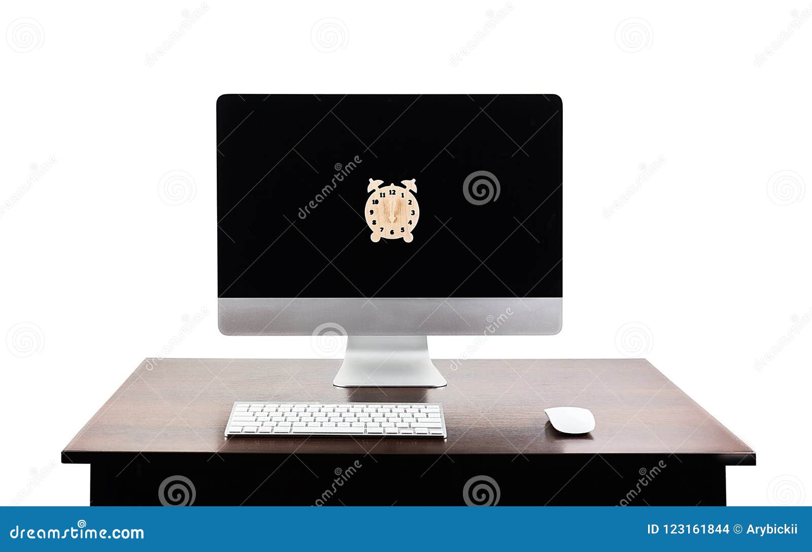 Computer screen with clock stock photo. Image of business - 123161844