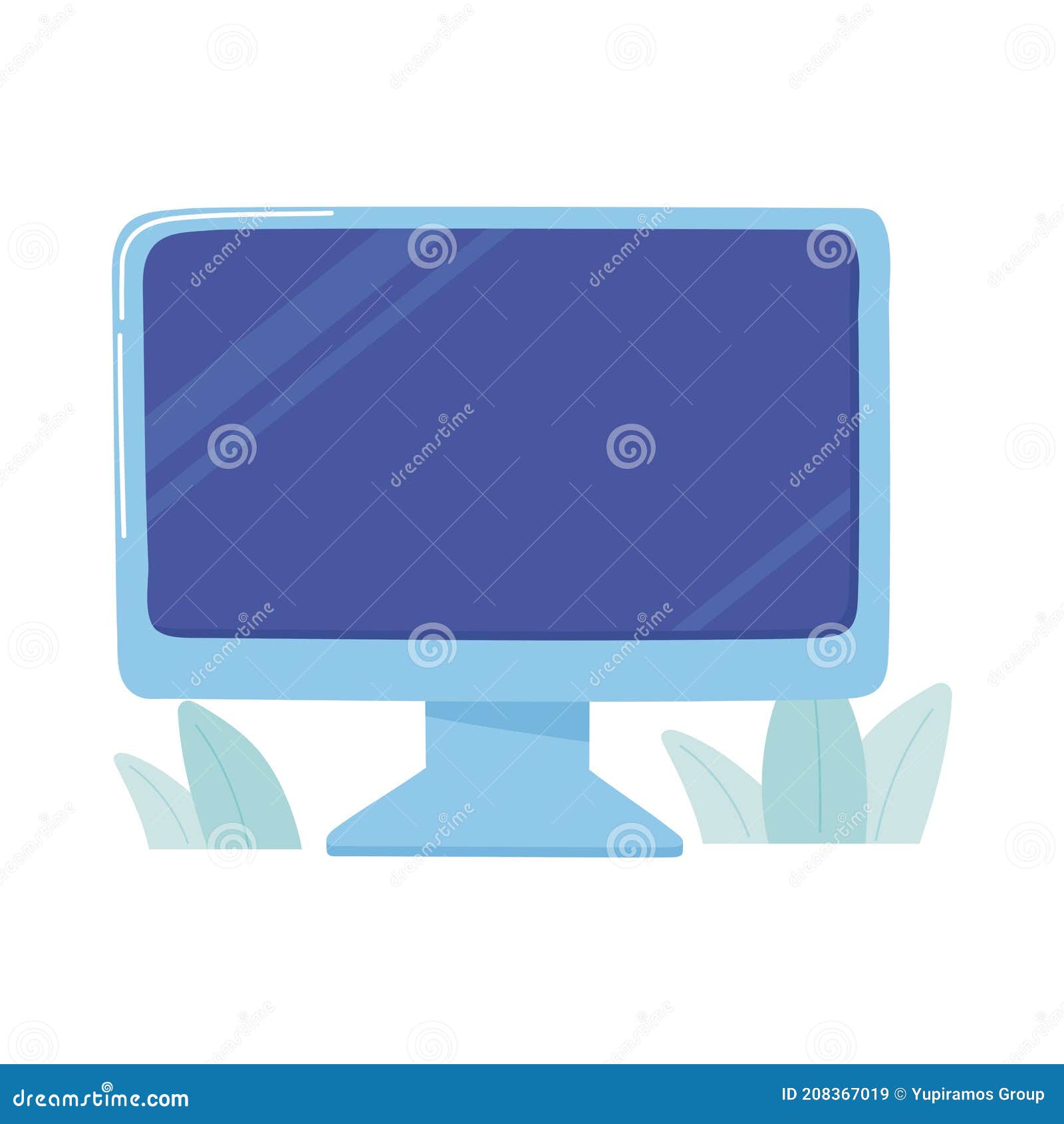Computer Screen Device Technology, Leaves Foliage Cartoon Stock Vector ...