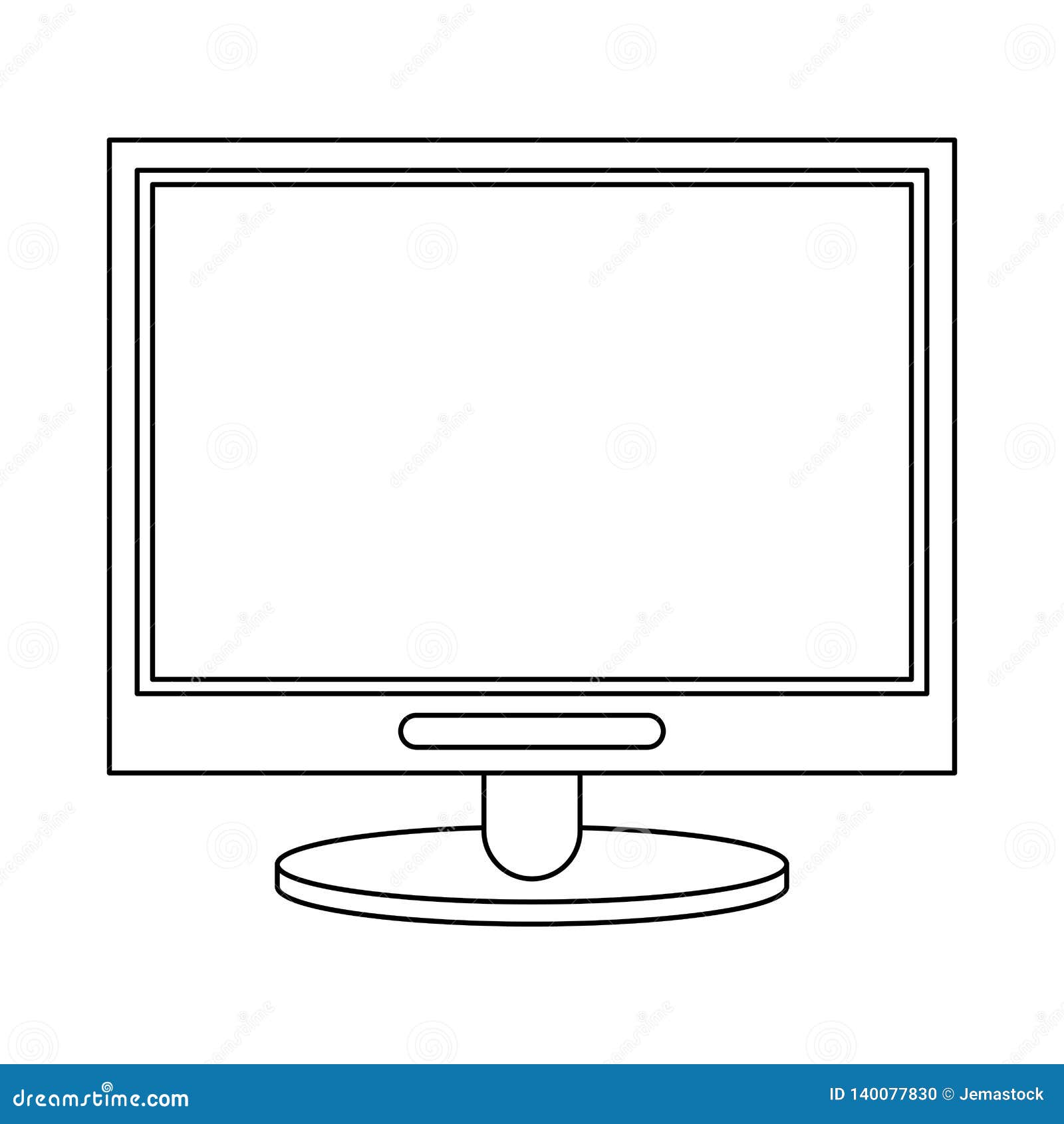 Computer Screen Hardware Technology Black and White Stock Vector ...