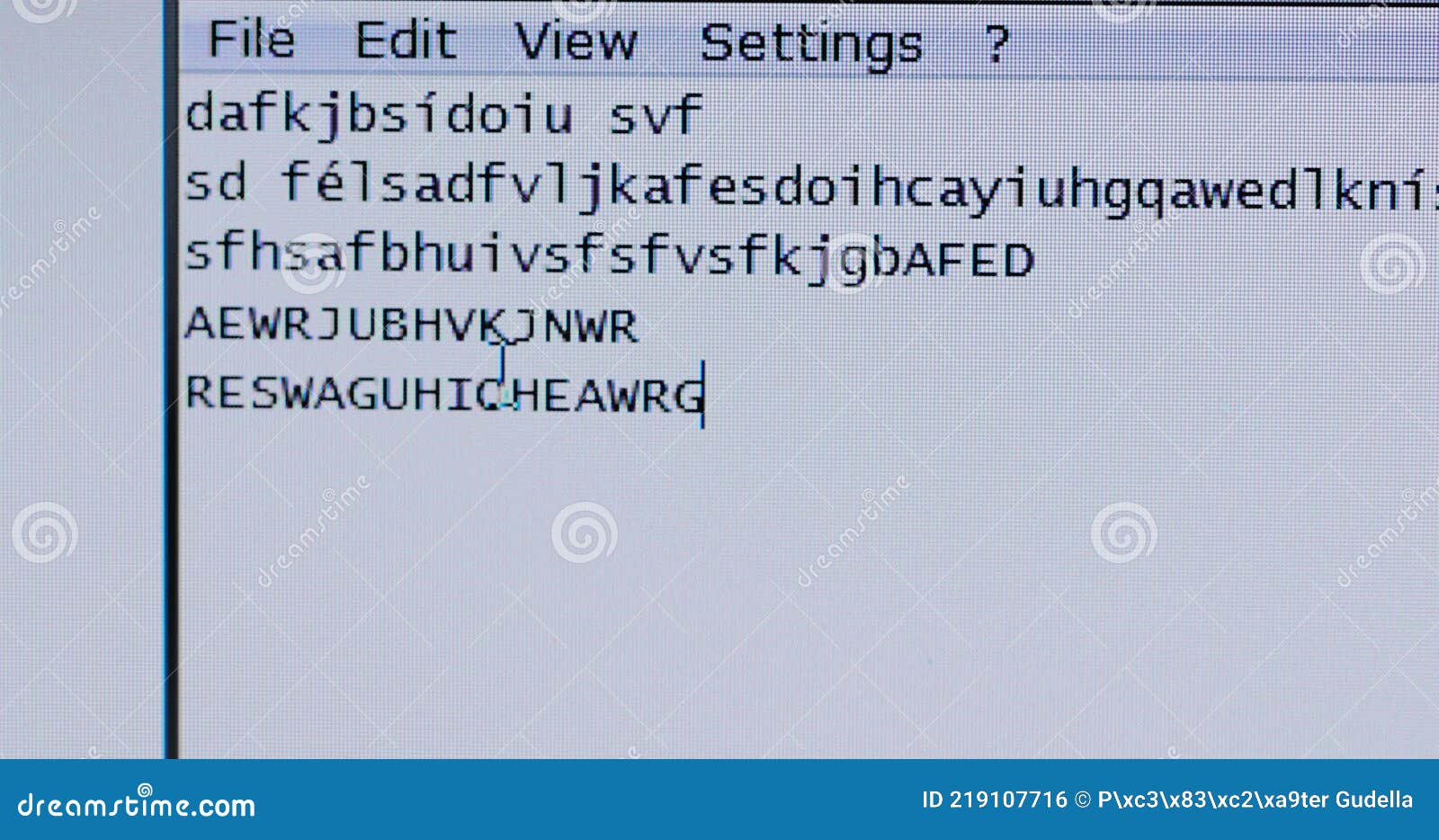 Computer Screen, Typing Random Letters Stock Footage Video of page