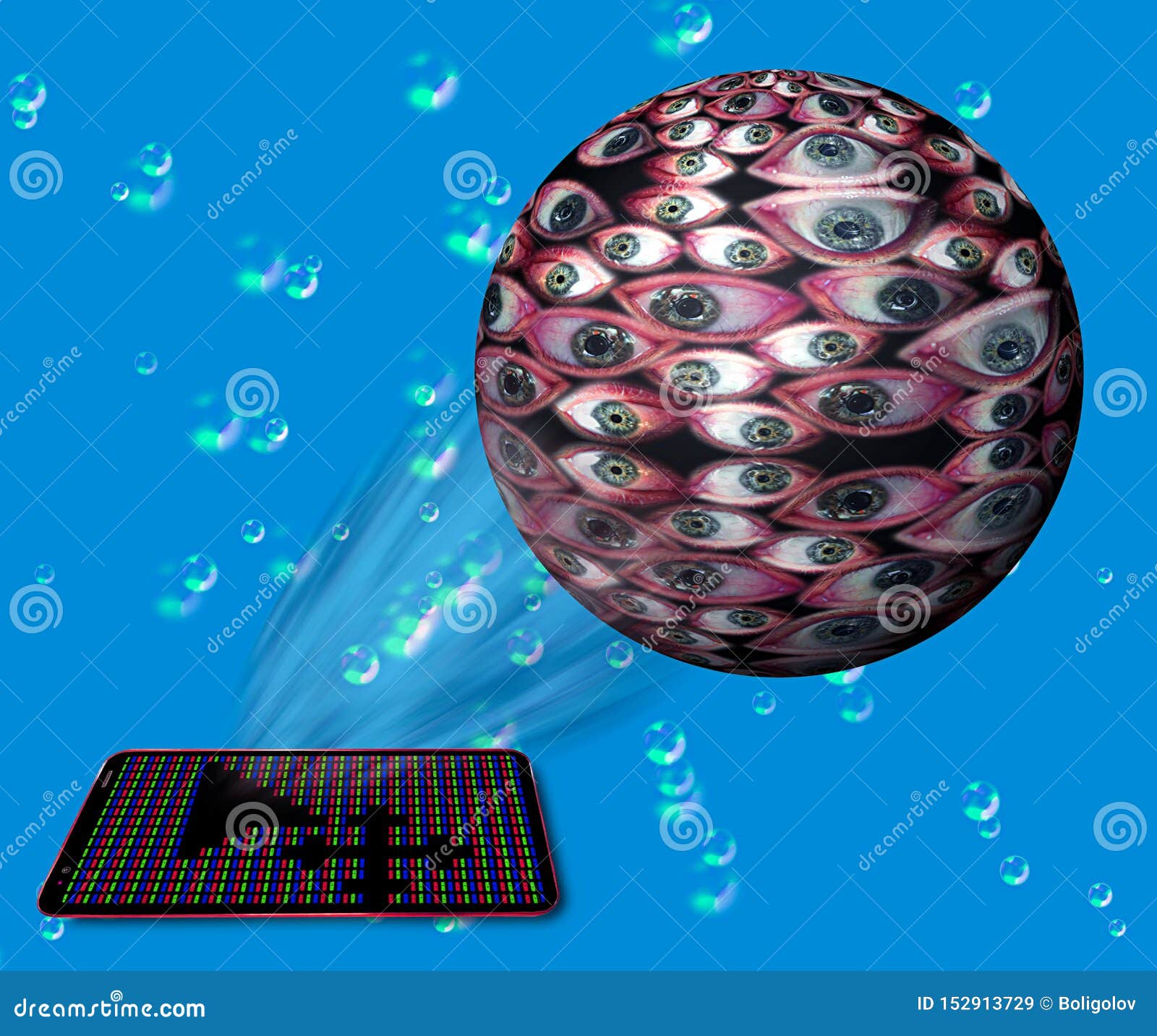 Computer Security Consept Your Phone is Watching for You Stock Image