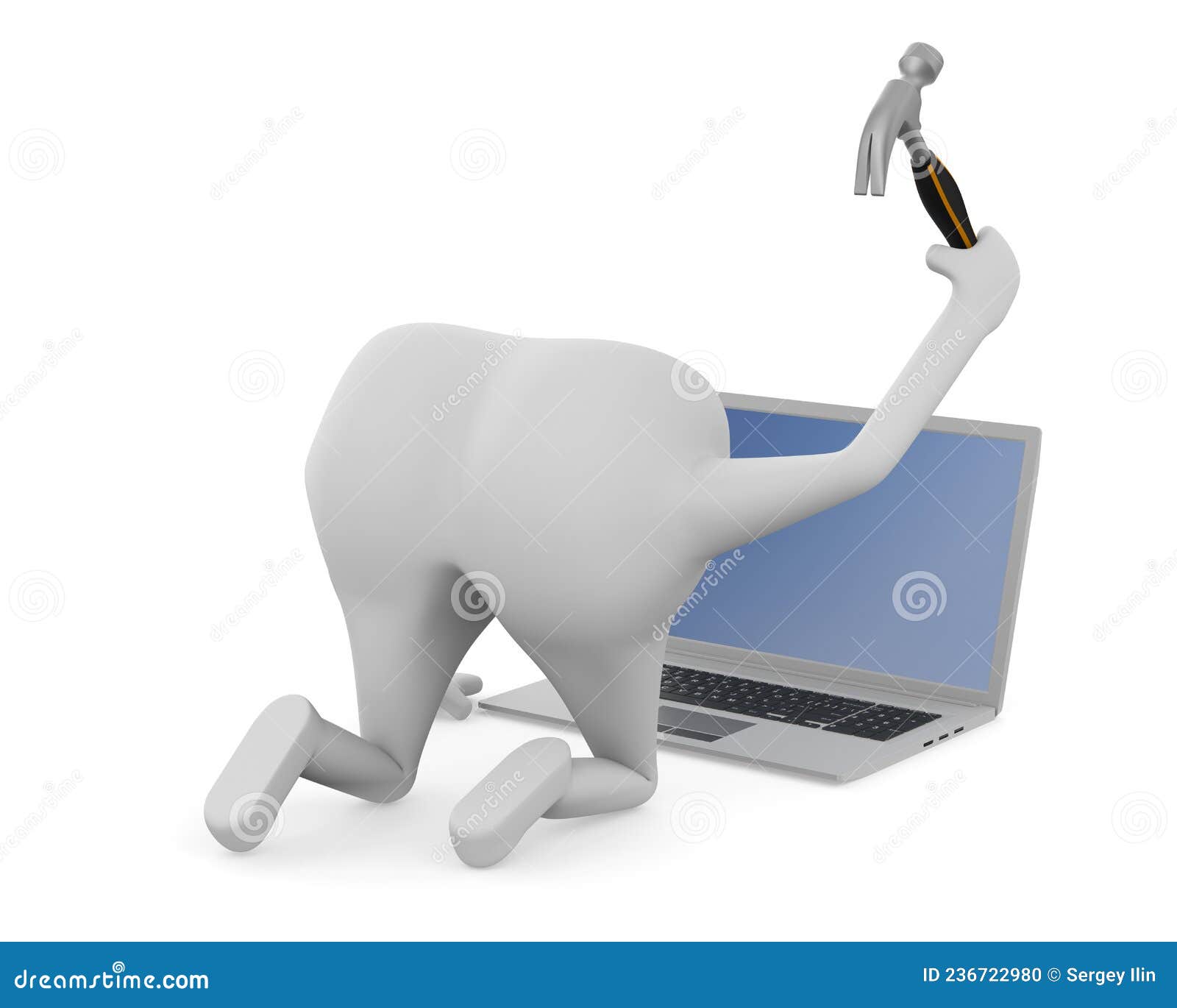 computer service on white background.  3d 