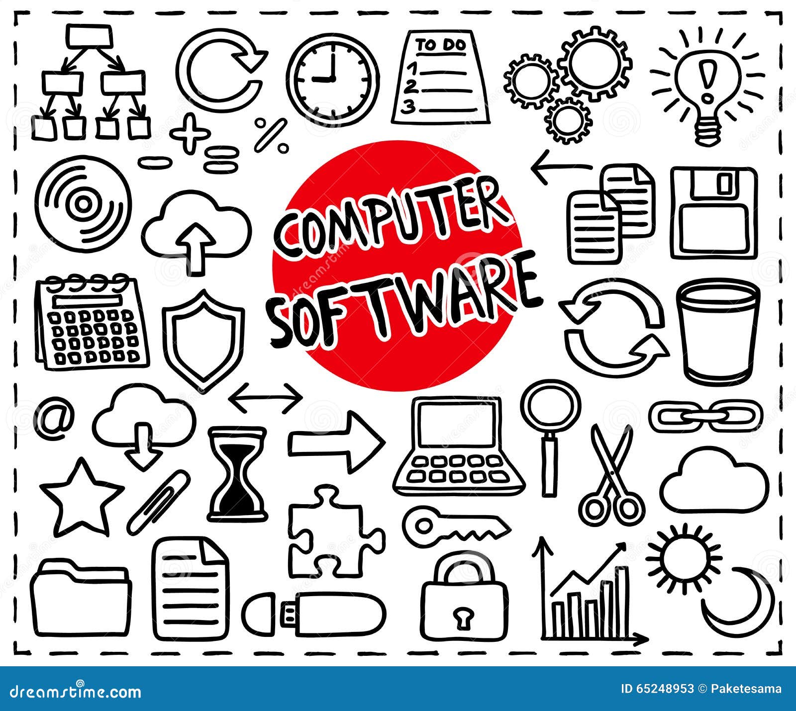Computer Software Set Stock Vector Illustration Of Recycle 65248953