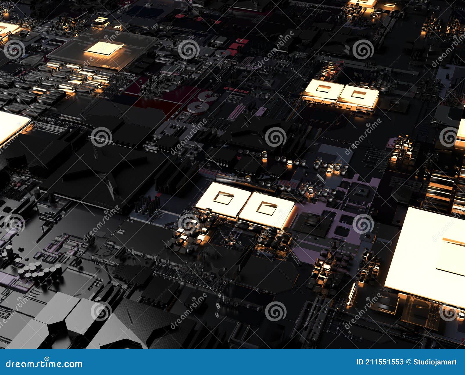 Computer spare parts. stock illustration. Illustration of glow 211551553