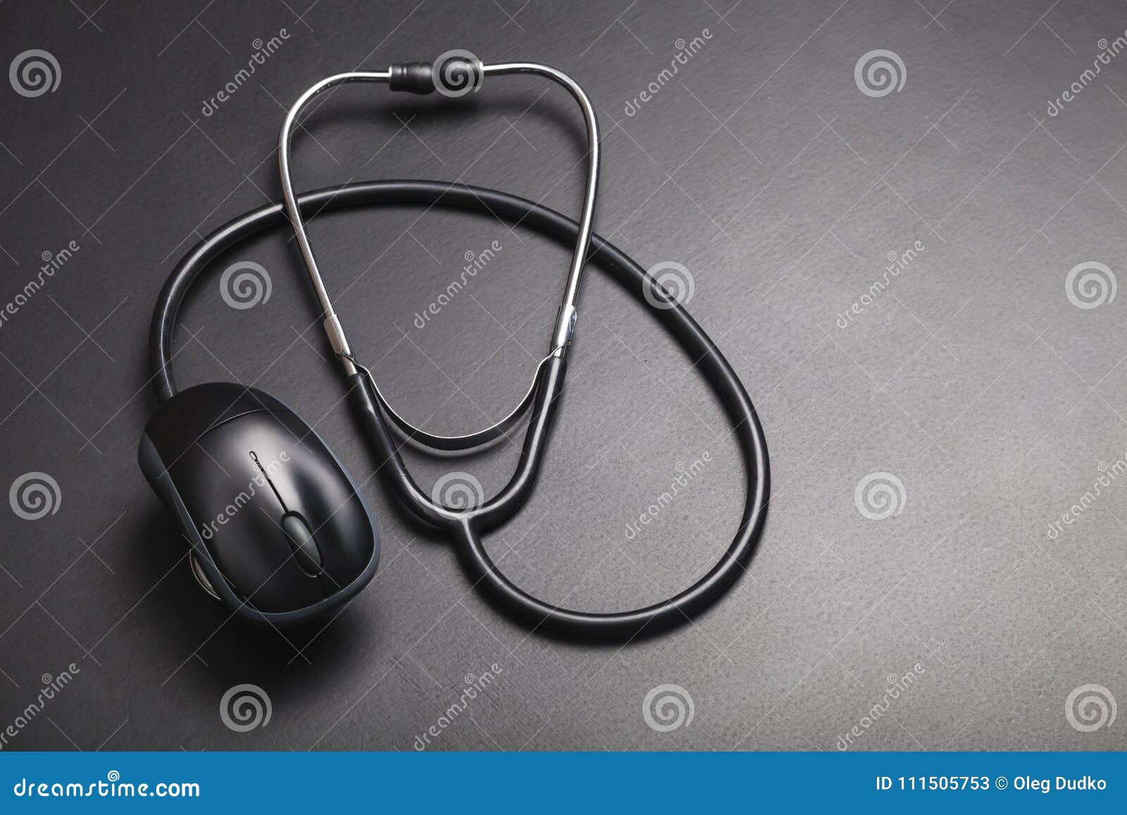 Stethoscope with Computer Mouse on Dark Background Stock Image Image of black, text 111505753