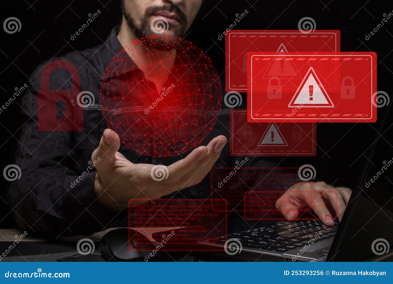 Computer System Hack Warning. the Concept of a Cyber Attack on a