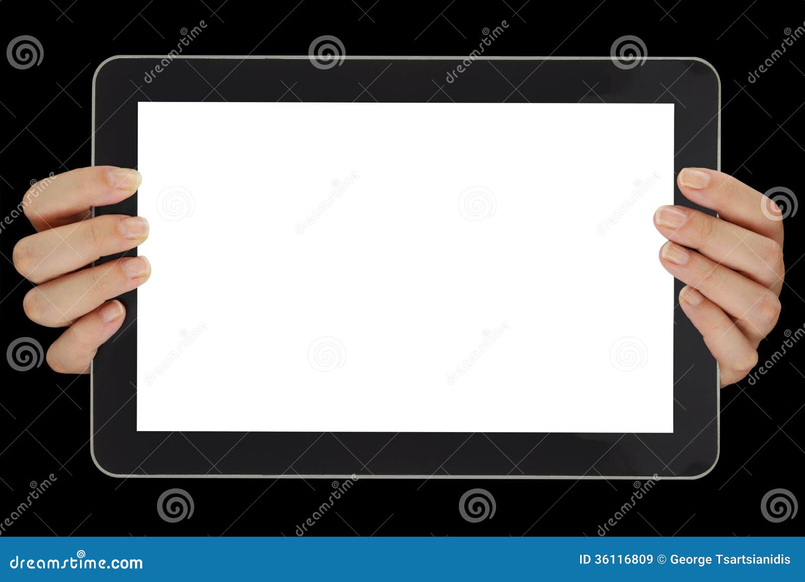 Computer Tablet with Blank Screen Isolated Stock Image Image of