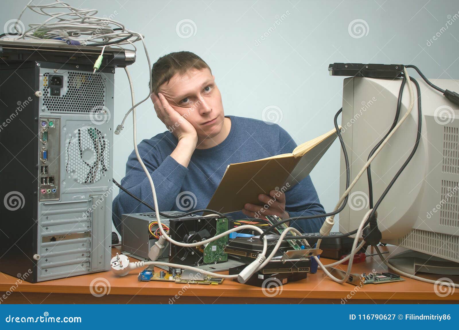 Computer Technician Specialist. PC Repairman. Stock Image Image of
