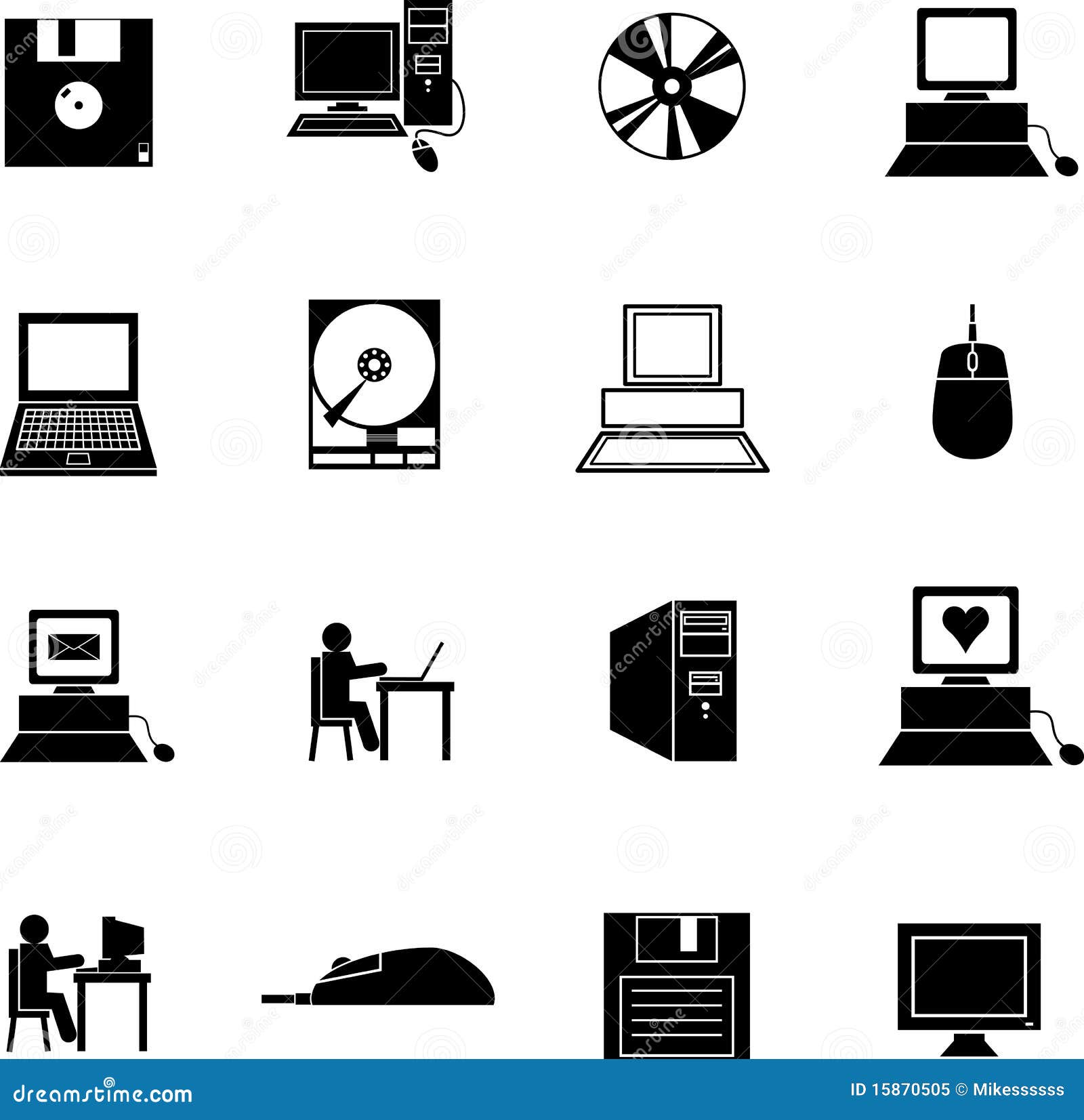 Computer Technology Vector Symbols Or Icons Set Stock ...