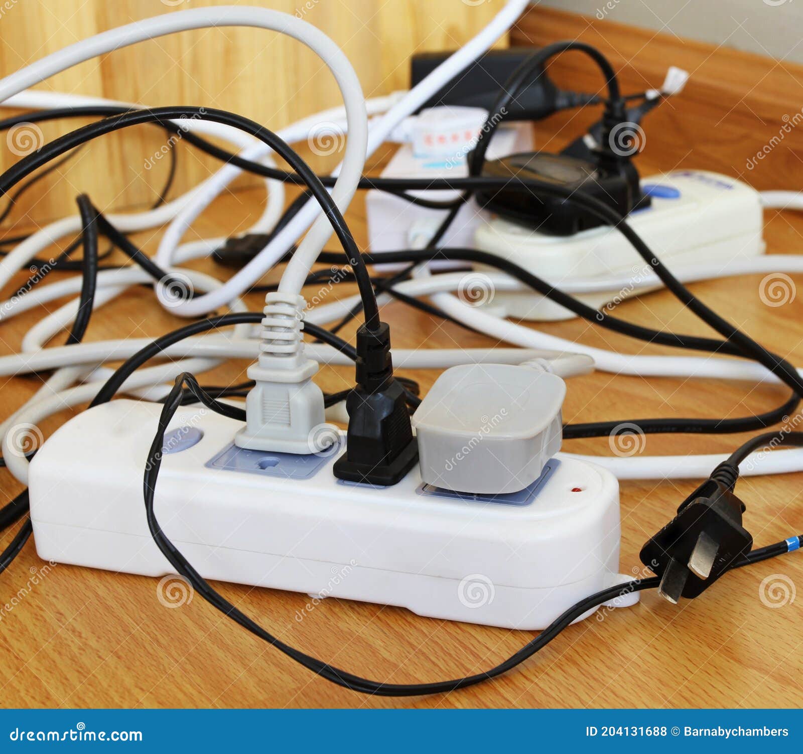Power Cords in a Dangerously Tangled Mess Stock Photo Image of