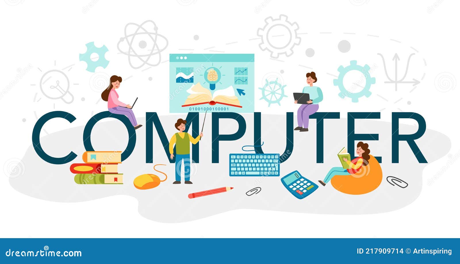Computer Typographic Header. it Education, Student Write Software Stock ...