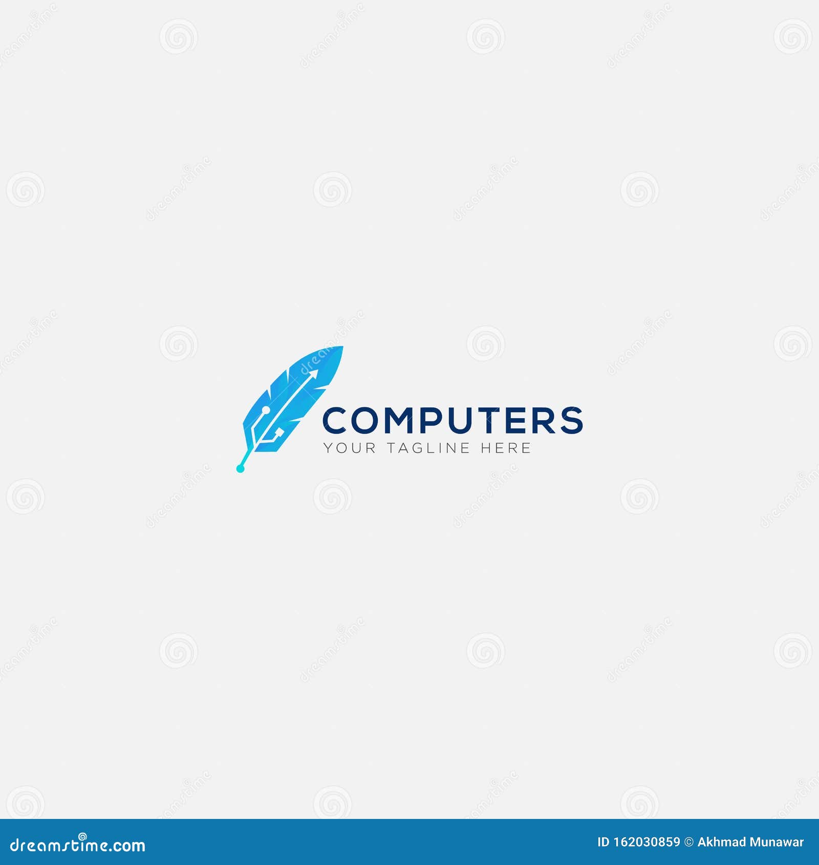 Computer And Usb Pen Service Logo Design Stock Vector
