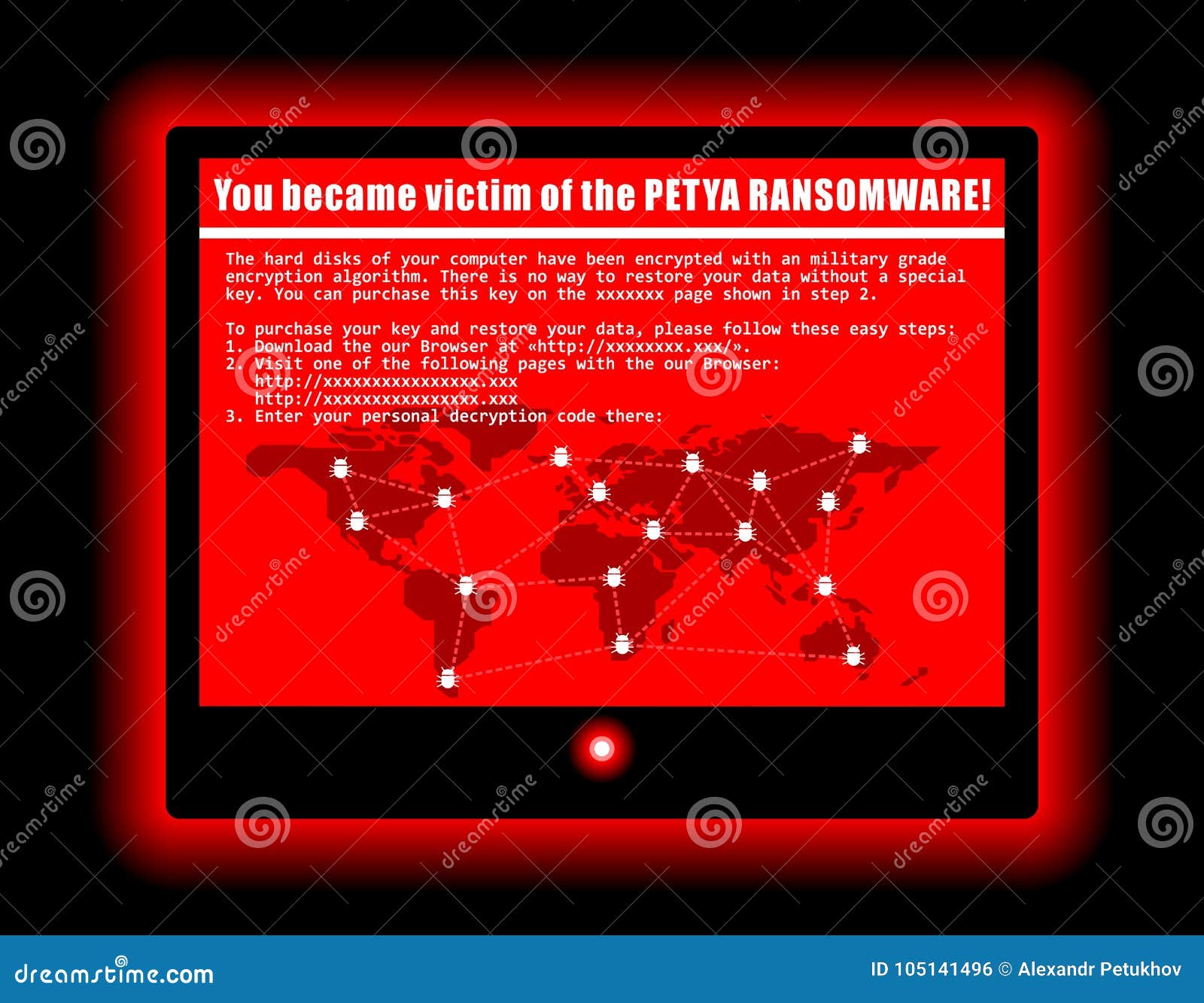 Ransomware Computer Virus Cyber Attack Screen Cool Illustration Stock Illustration Illustration Of Crime Cyber