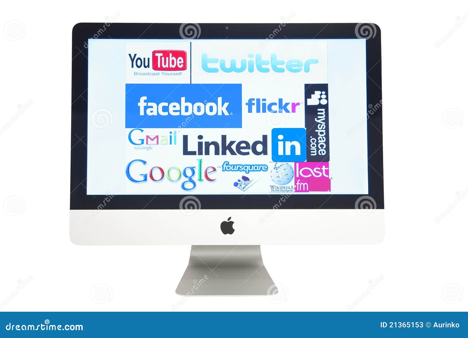 Computer With Websites Logos Editorial Stock Photo - Image ...