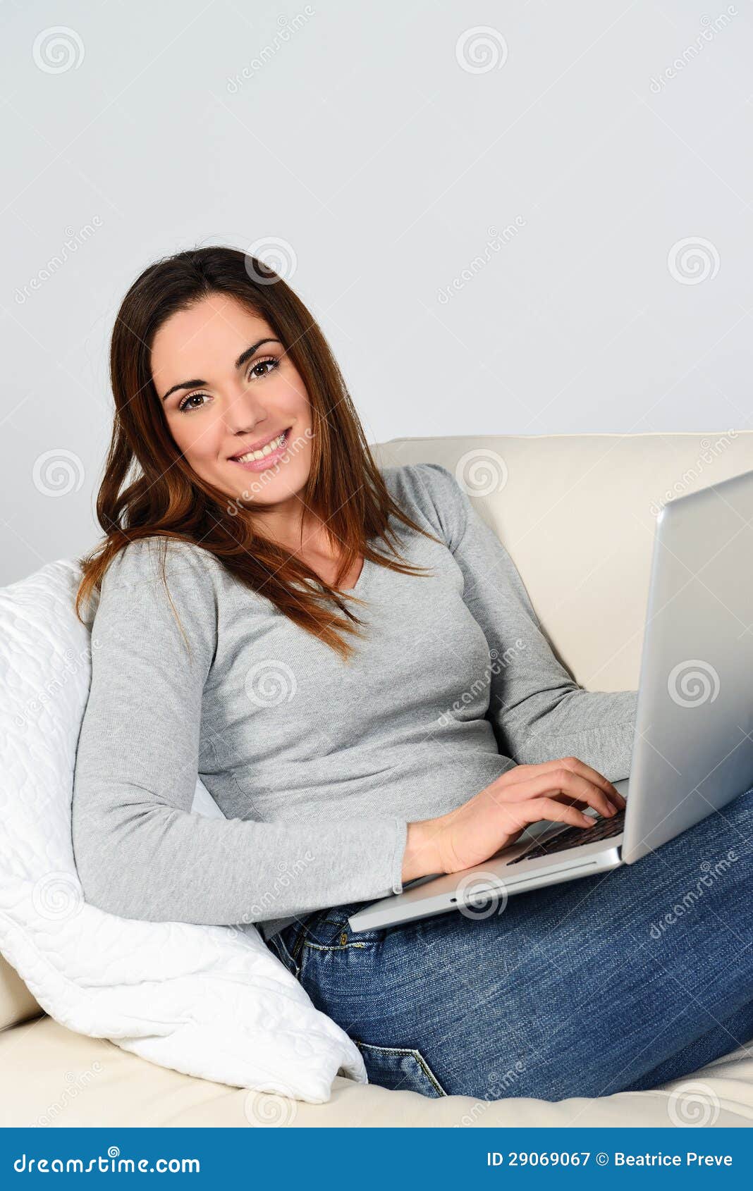 Computer woman stock image. Image of leisure, resting - 29069067