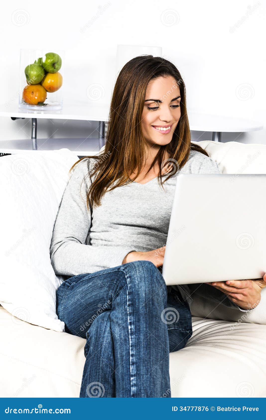 Computer woman stock photo. Image of smartphone, touchpad - 34777876