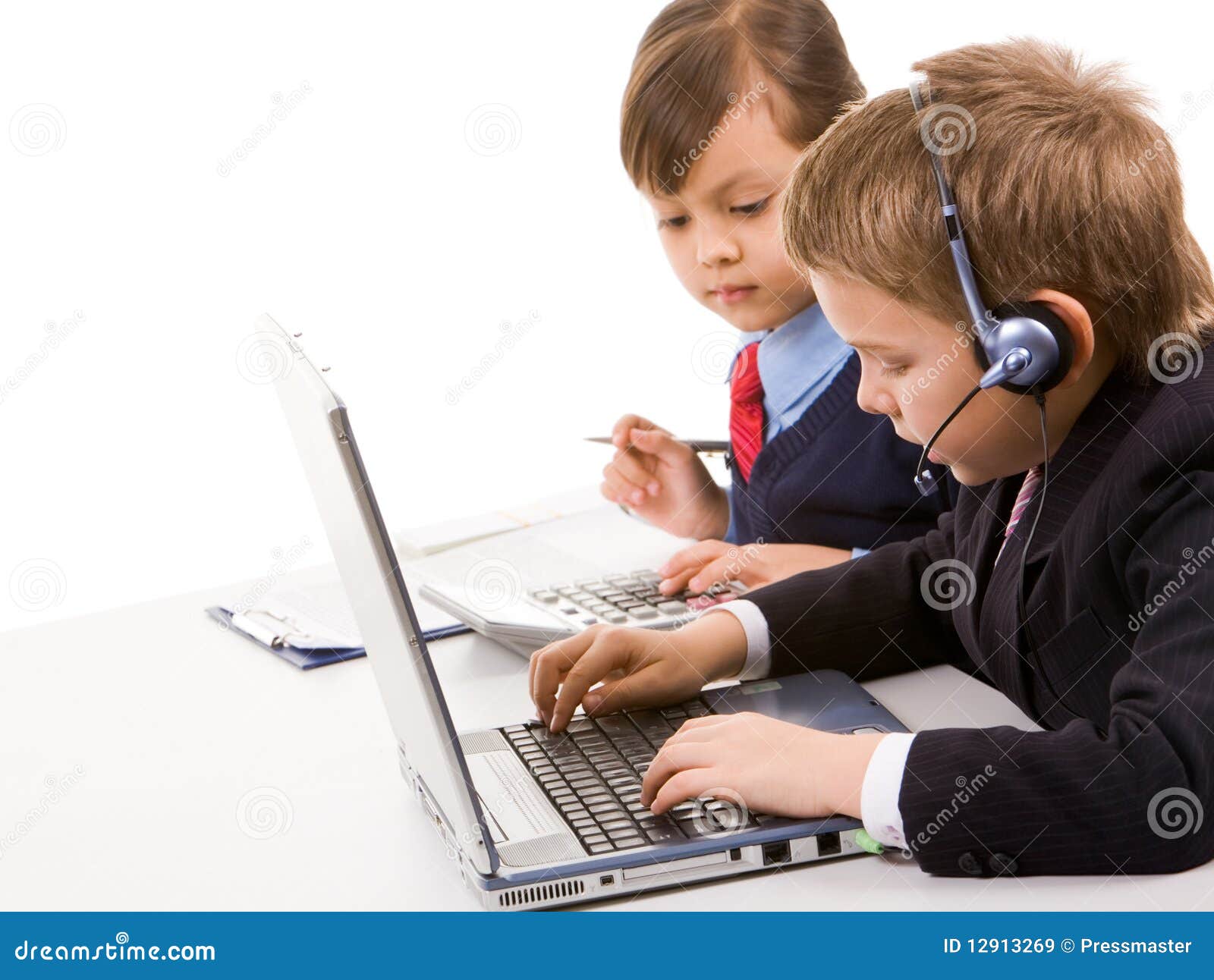 Computer work stock image. Image of corporate, headphones - 12913269