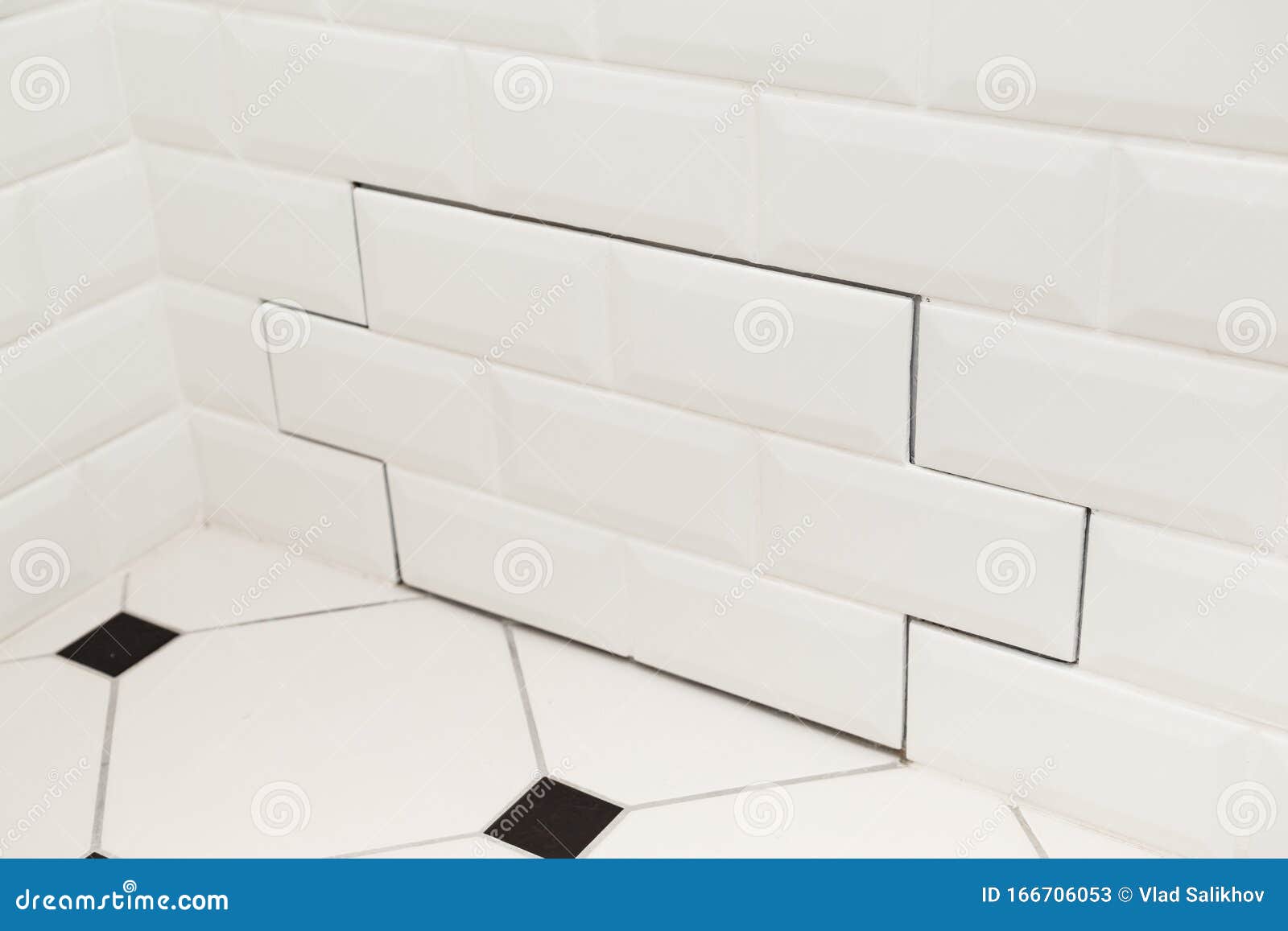 Concealed Hatch for Tiles To Service the Bath Siphon. Stock Image
