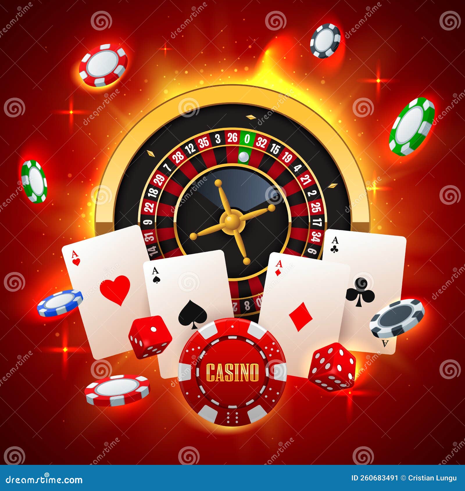 jogo de casino online com cartas de jogar, roleta e fichas de