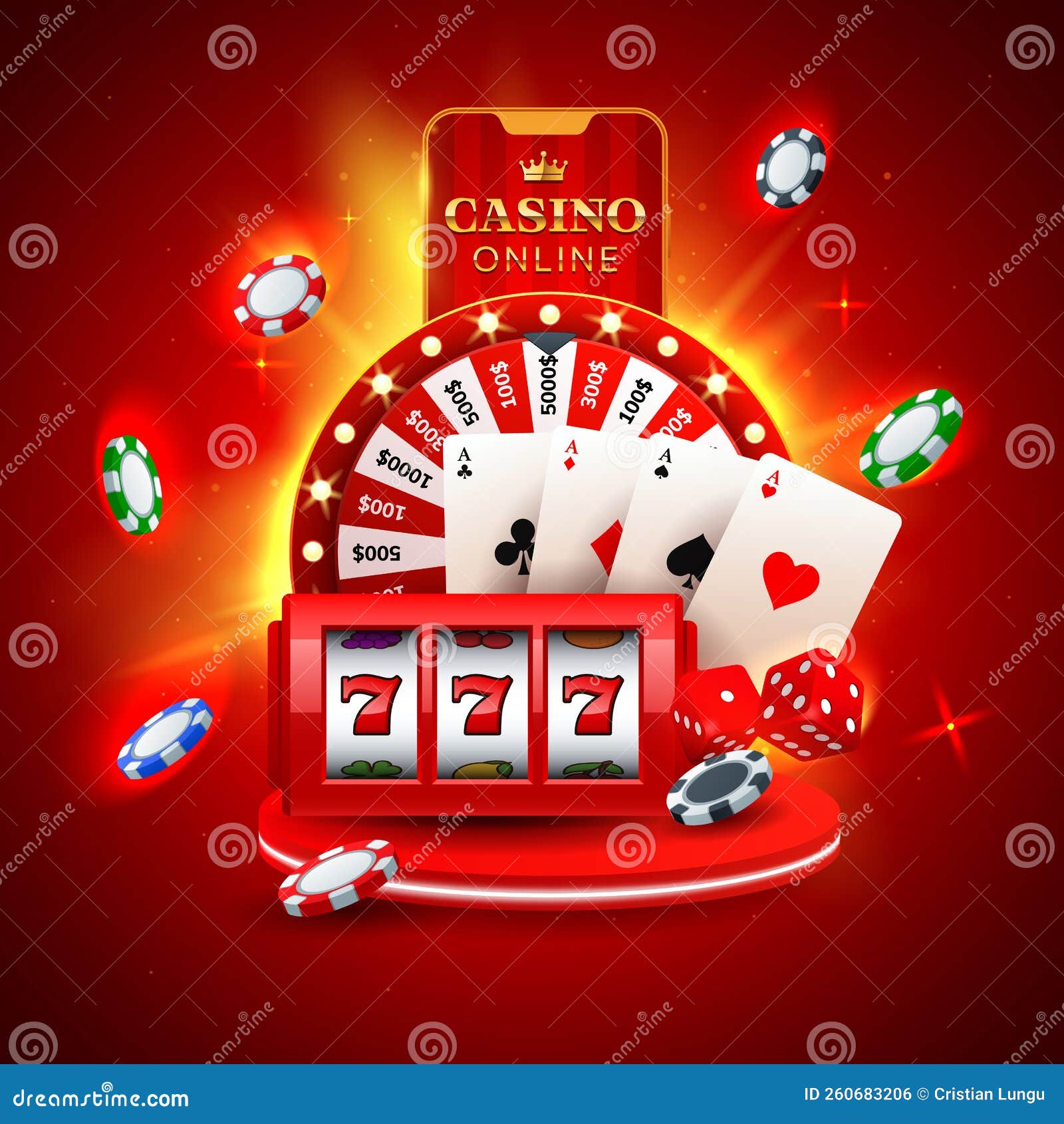 Conceito De Layout De Casino Online Jogar Cartões Dados Chips