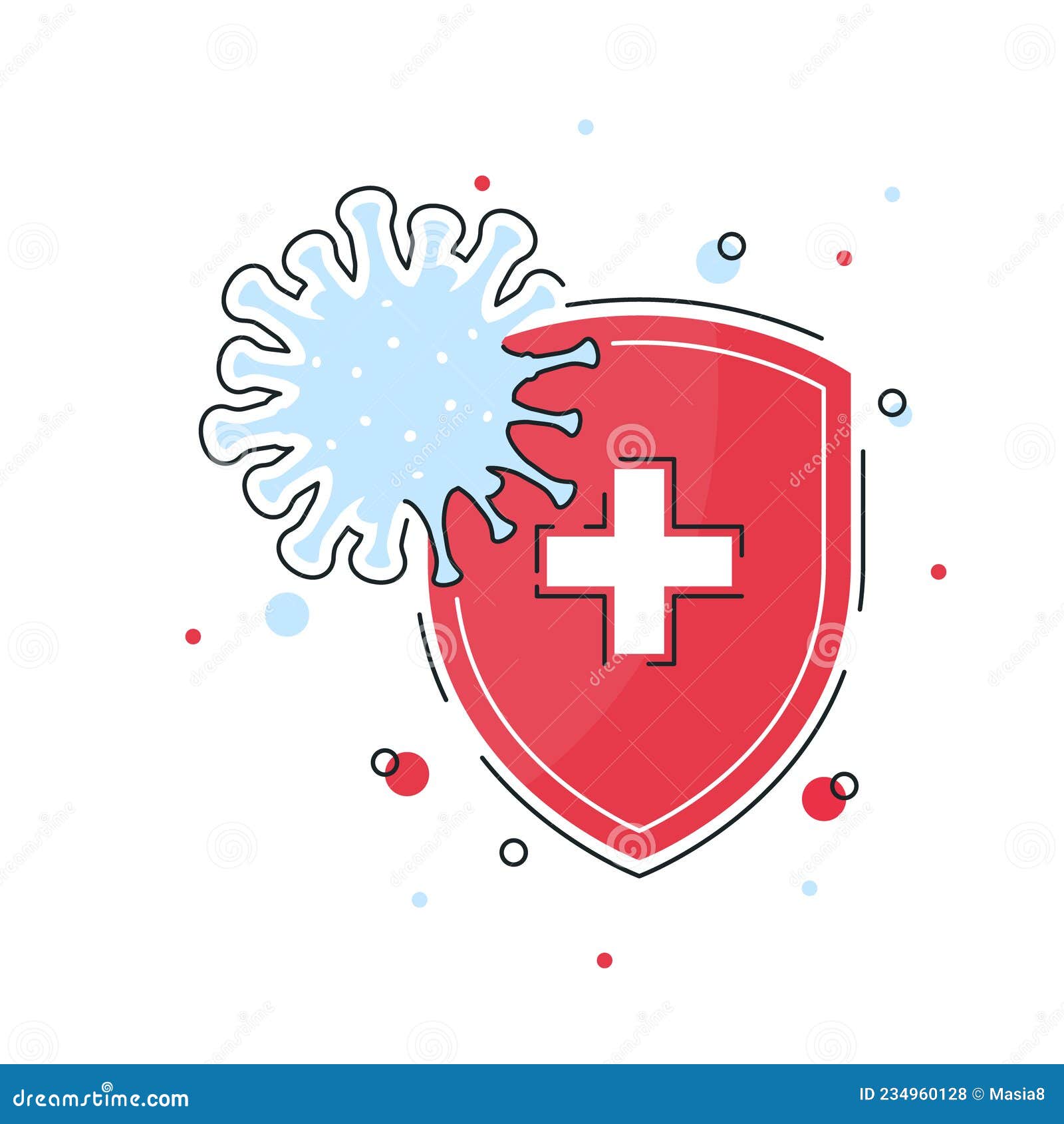 Ilustração De Escudo De Defesa Imunológica Médica Vermelho Dos