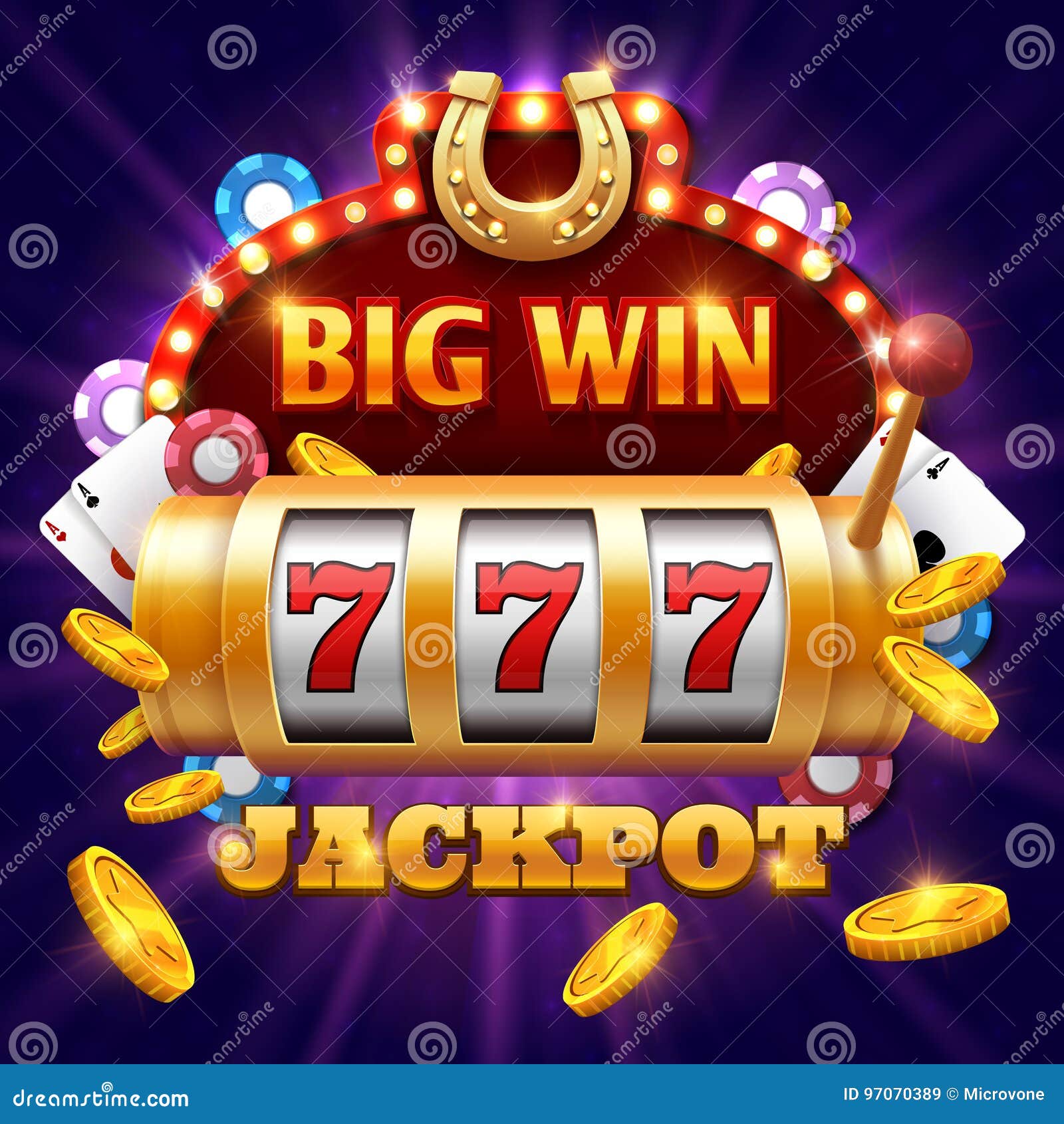 Publicidade do casino 777 online, dois dados de jogo de casino, moedas de  ouro, grande vitória, excitação, prêmio, prazer