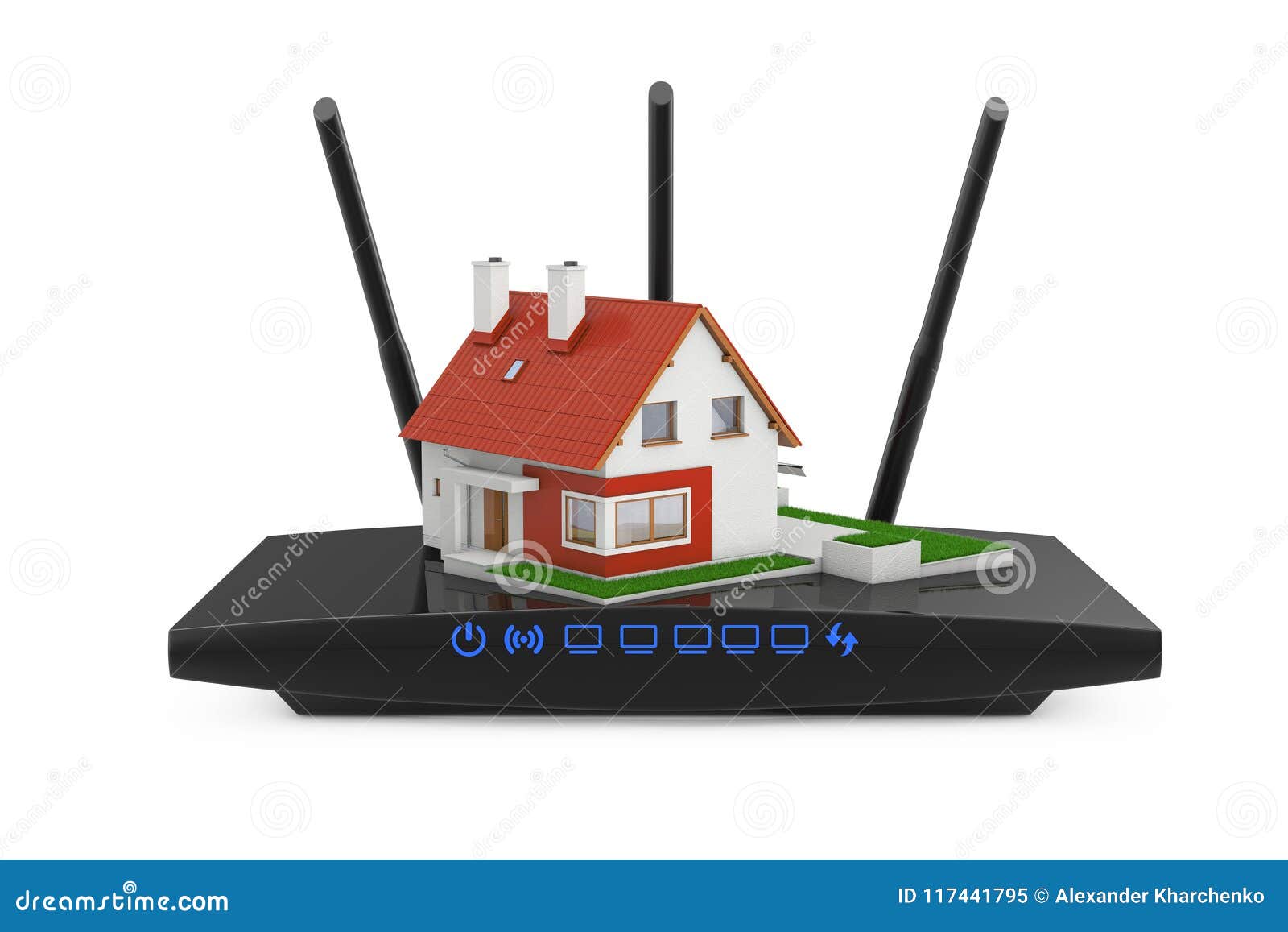 Conceito Home Da Rede Wireless Casa Da Casa De Campo Com O