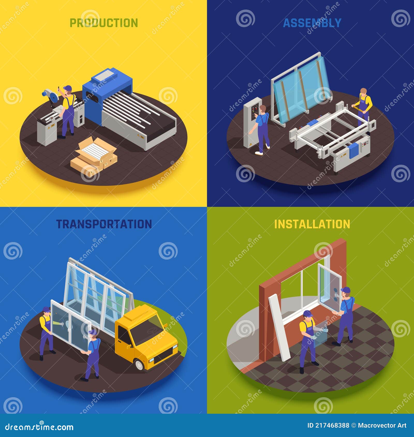 Conceito de ilustração vetorial de composições isométricas de