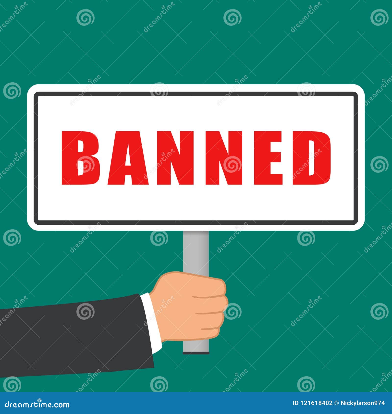 Conceito Liso Proibido Do Sinal Da Palavra Ilustração do Vetor