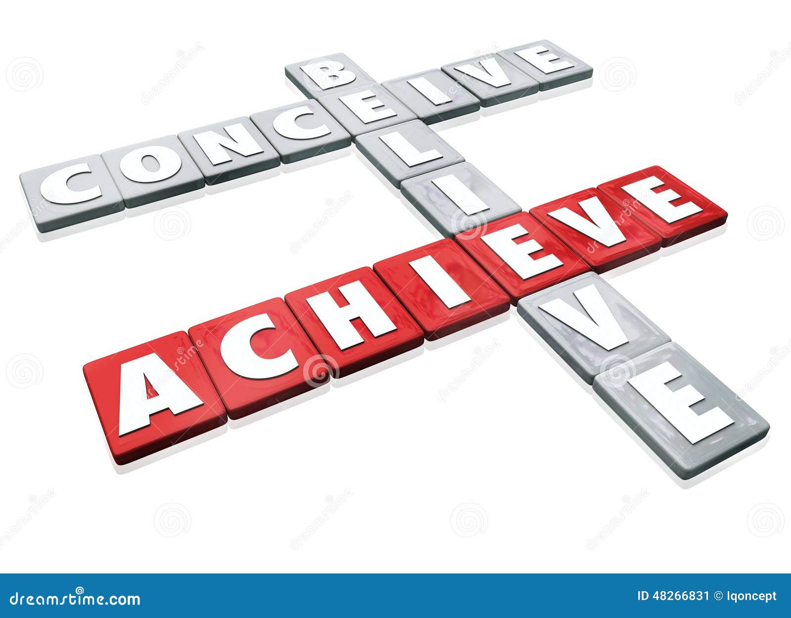 conceive believe achieve word letter tiles success ideas effort