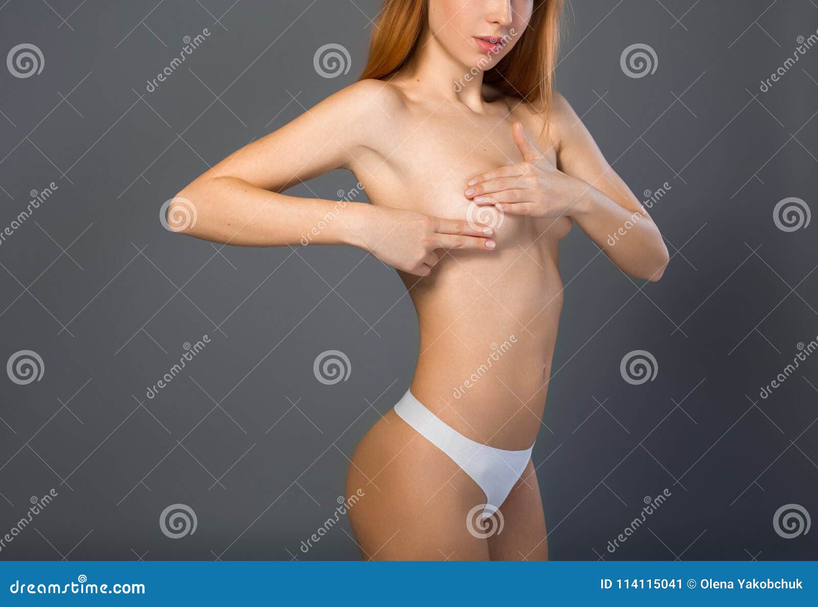 Naked Adult Girl Touching Her Chest for Medical Purpose Stock Image - Image  of chest, care: 114115041