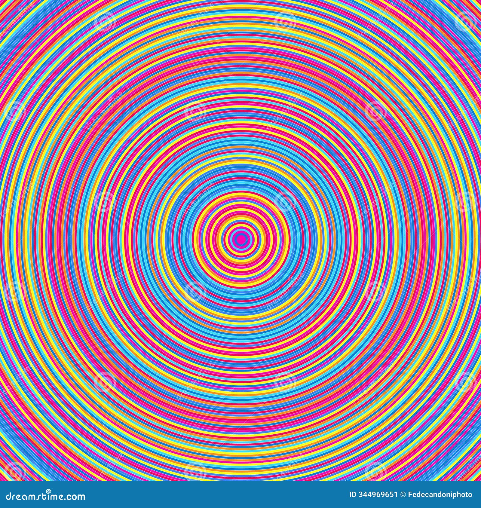 Concentric Circles in Vivid and Bright Colors Ideal for a Retro 70s and 80s  Background Stock Illustration - Illustration of colour, coloring: 344969651, image size:1600x1690