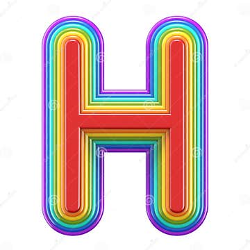 Concentric Rainbow Font Letter H 3D Stock Illustration - Illustration ...