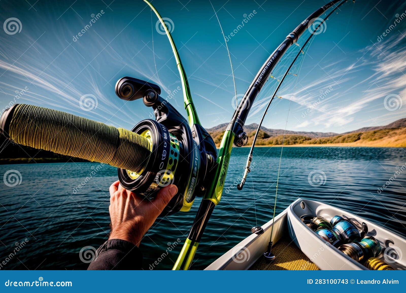 Angler S Delight a Captivating Snapshot of a Realistic Fishing Rod.AI  Generated Stock Illustration - Illustration of competition, experience:  283100743