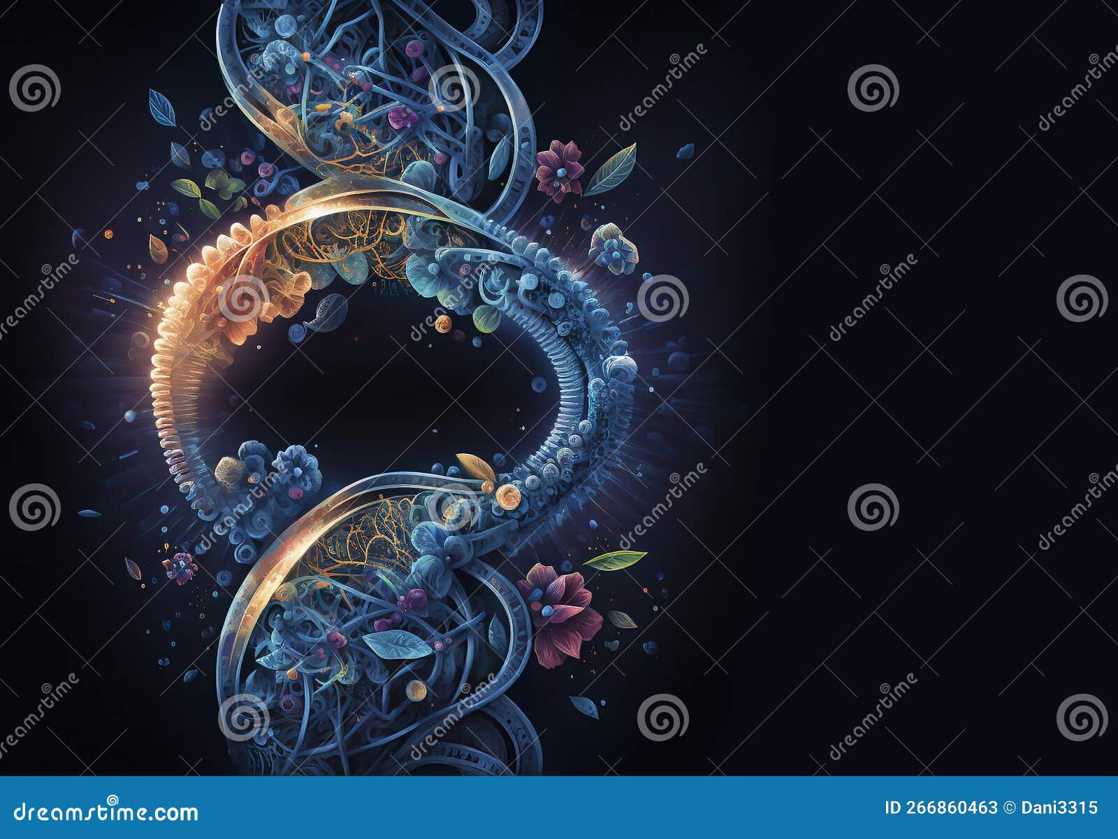 Concept Art DNA Helix with Copy Space Stock Illustration Illustration